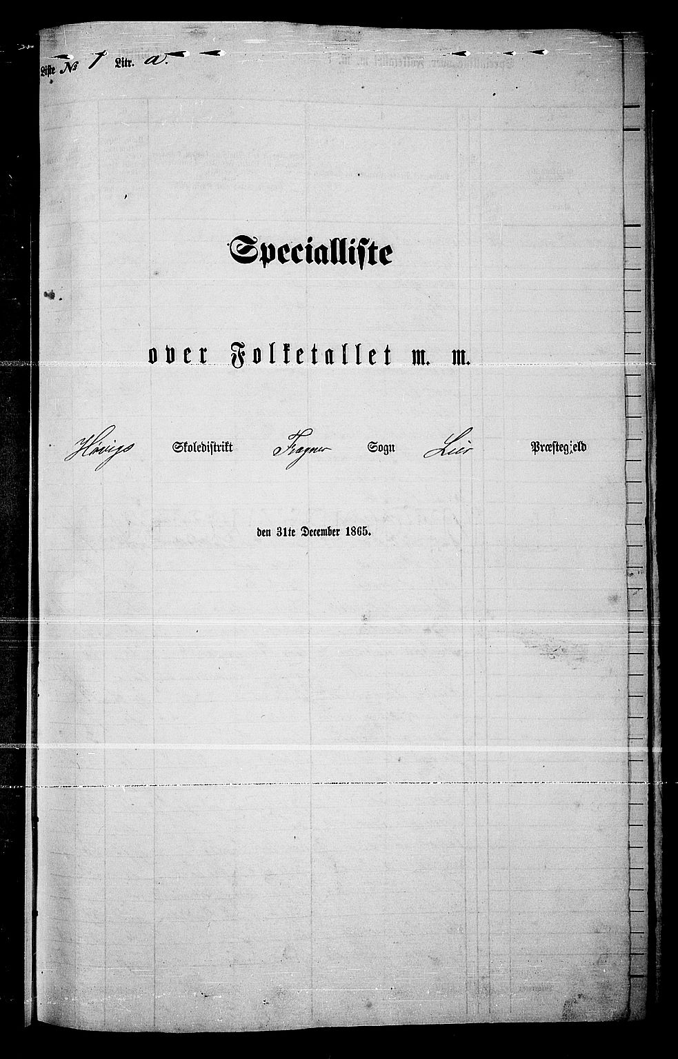 RA, 1865 census for Lier, 1865, p. 16