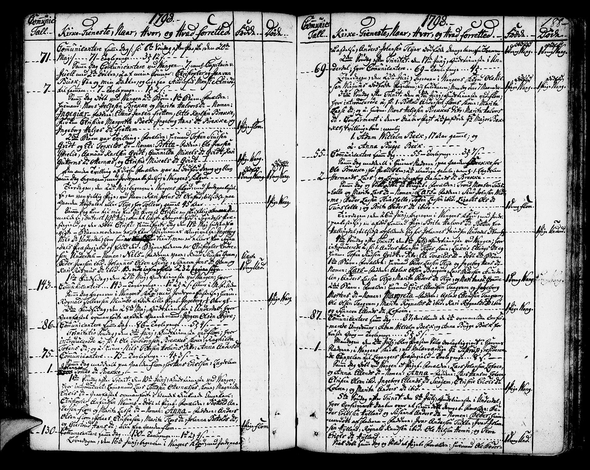 Aurland sokneprestembete, AV/SAB-A-99937/H/Ha/Haa/L0004: Parish register (official) no. A 4, 1756-1801, p. 188