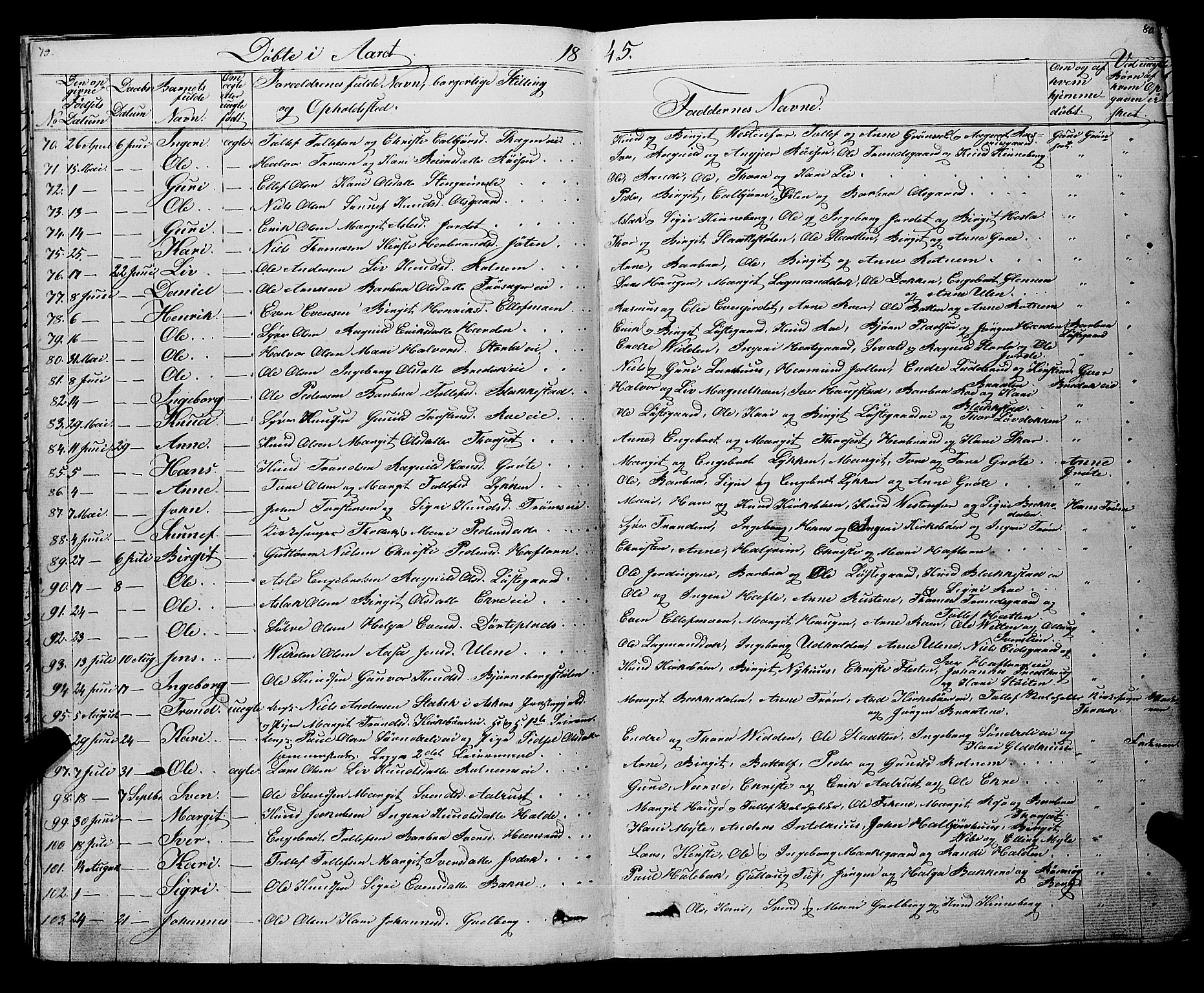 Gol kirkebøker, AV/SAKO-A-226/F/Fa/L0002: Parish register (official) no. I 2, 1837-1863, p. 79-80