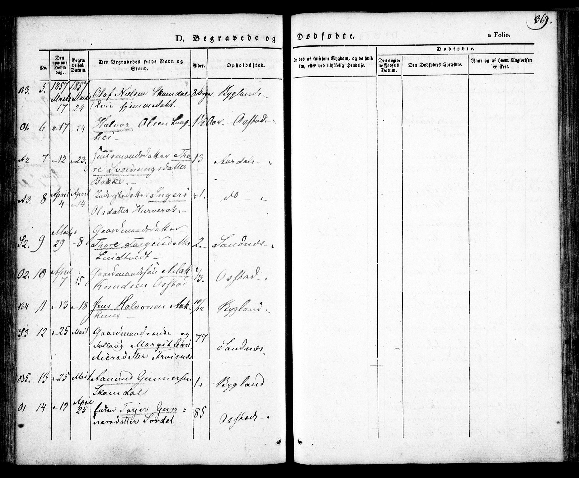 Bygland sokneprestkontor, SAK/1111-0006/F/Fa/Fab/L0004: Parish register (official) no. A 4, 1842-1858, p. 369