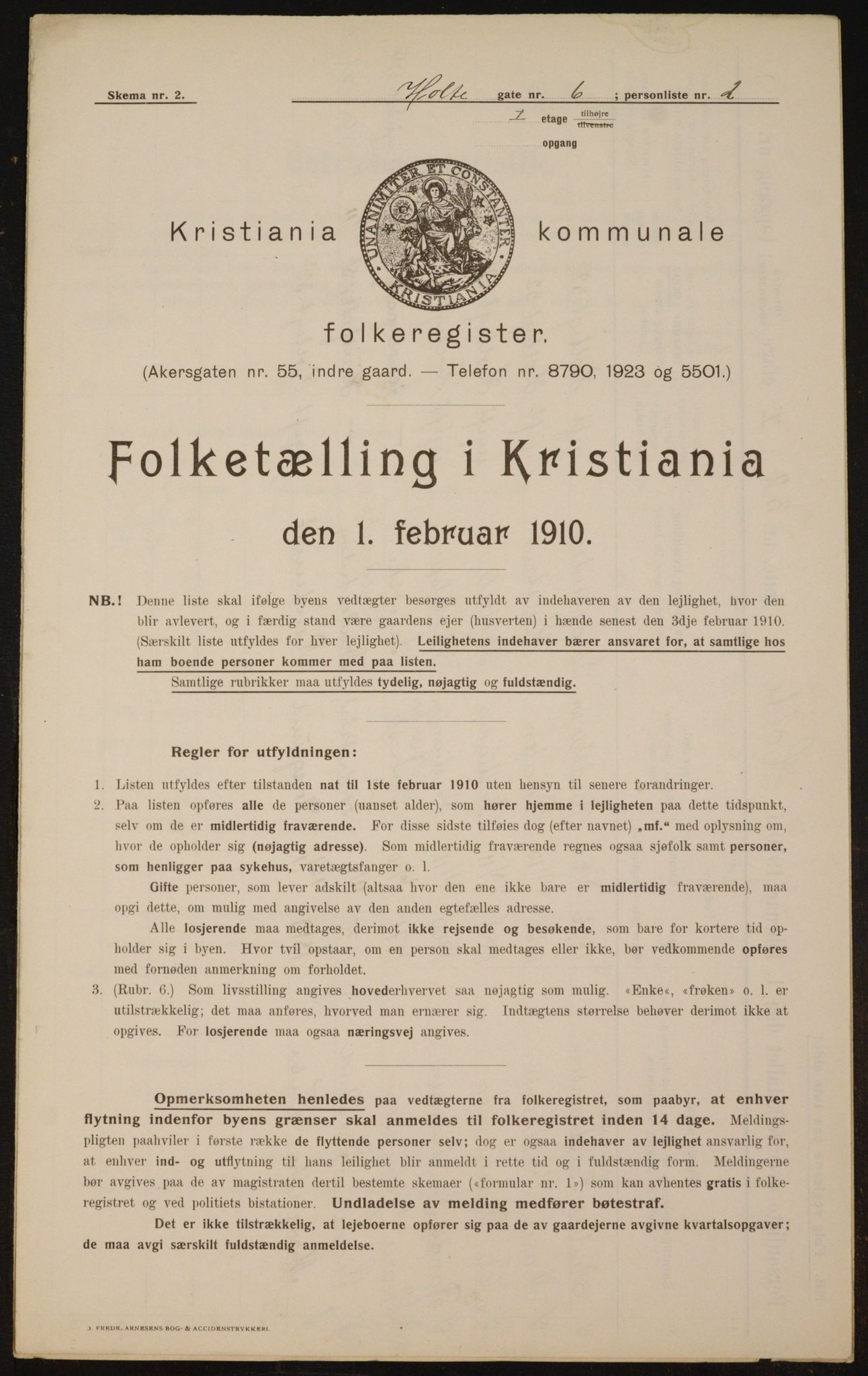 OBA, Municipal Census 1910 for Kristiania, 1910, p. 40583