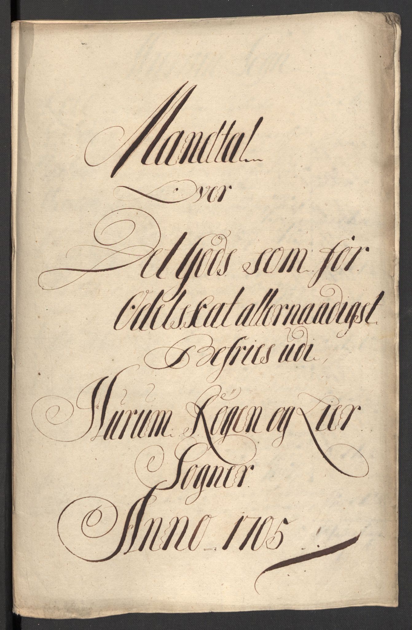 Rentekammeret inntil 1814, Reviderte regnskaper, Fogderegnskap, RA/EA-4092/R30/L1700: Fogderegnskap Hurum, Røyken, Eiker og Lier, 1704-1705, p. 377