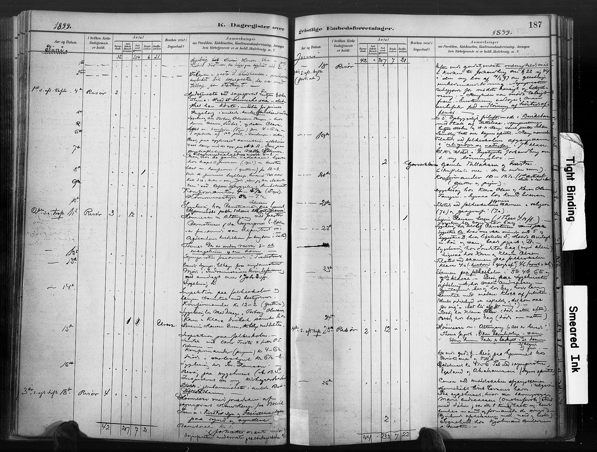 Risør sokneprestkontor, AV/SAK-1111-0035/F/Fa/L0006: Parish register (official) no. A 6, 1883-1908, p. 187