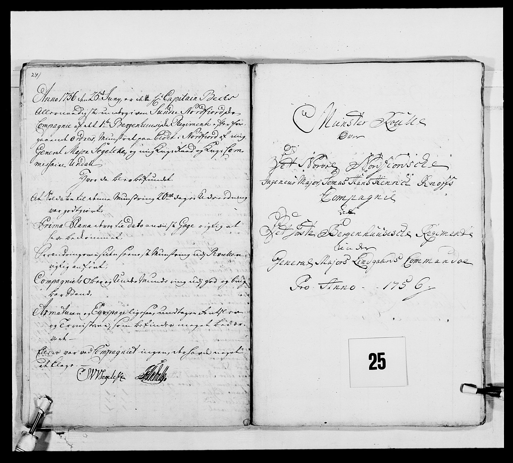 Kommanderende general (KG I) med Det norske krigsdirektorium, AV/RA-EA-5419/E/Ea/L0517: 1. Bergenhusiske regiment, 1742-1756, p. 354