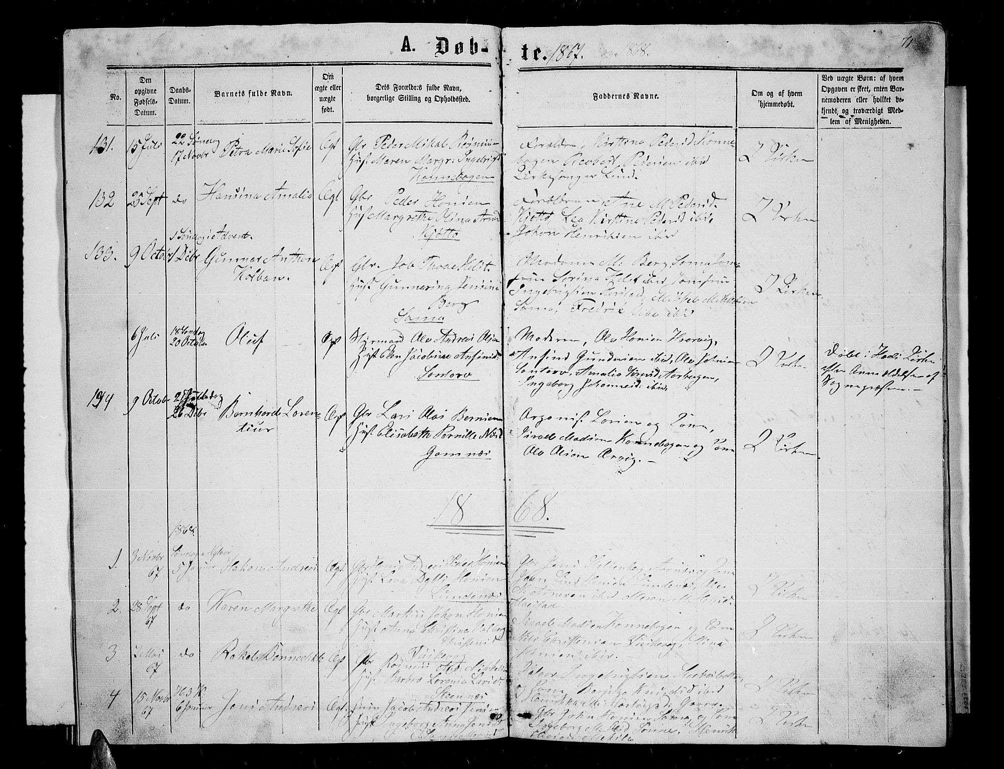 Trondenes sokneprestkontor, SATØ/S-1319/H/Hb/L0008klokker: Parish register (copy) no. 8, 1863-1869, p. 71