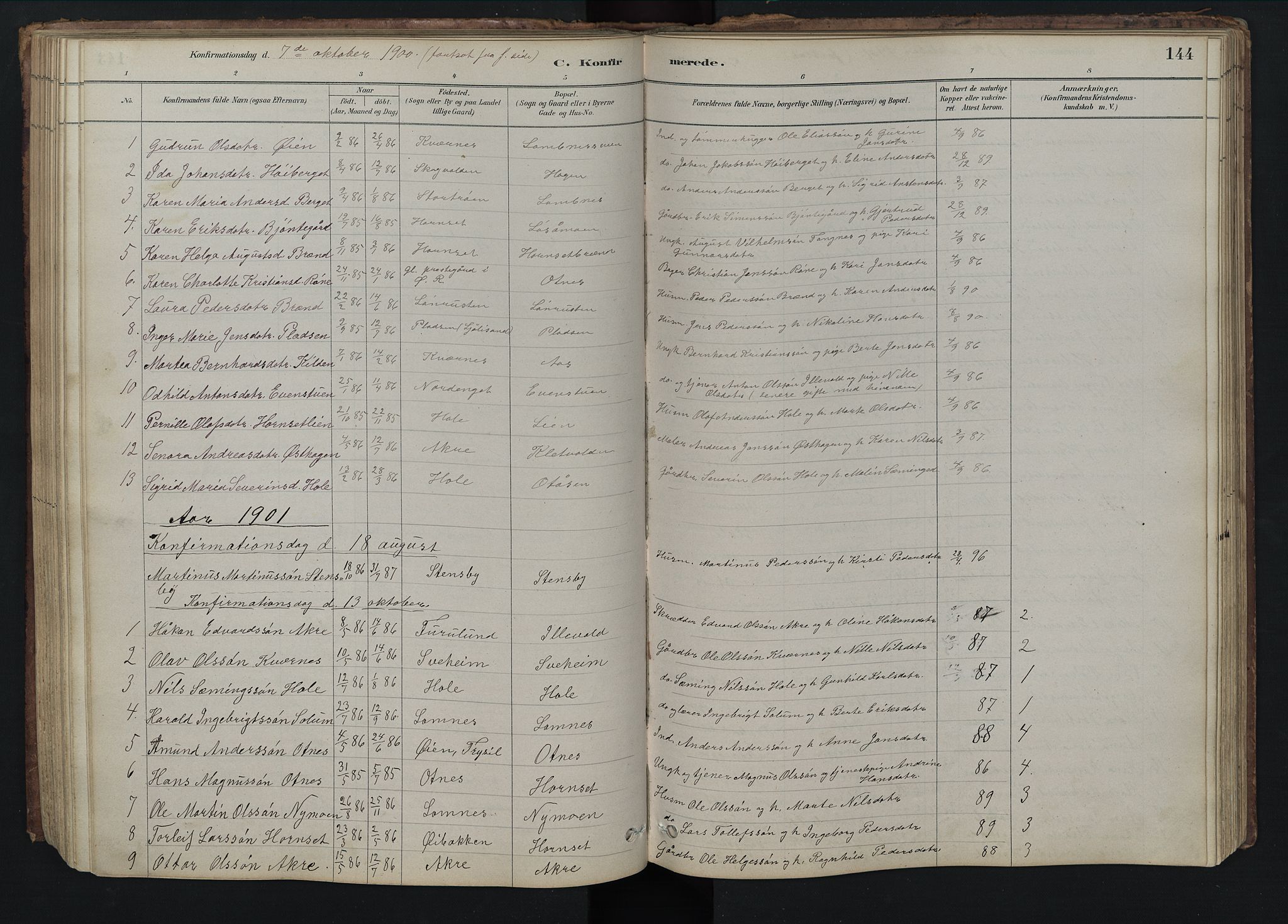 Rendalen prestekontor, SAH/PREST-054/H/Ha/Hab/L0009: Parish register (copy) no. 9, 1879-1902, p. 144