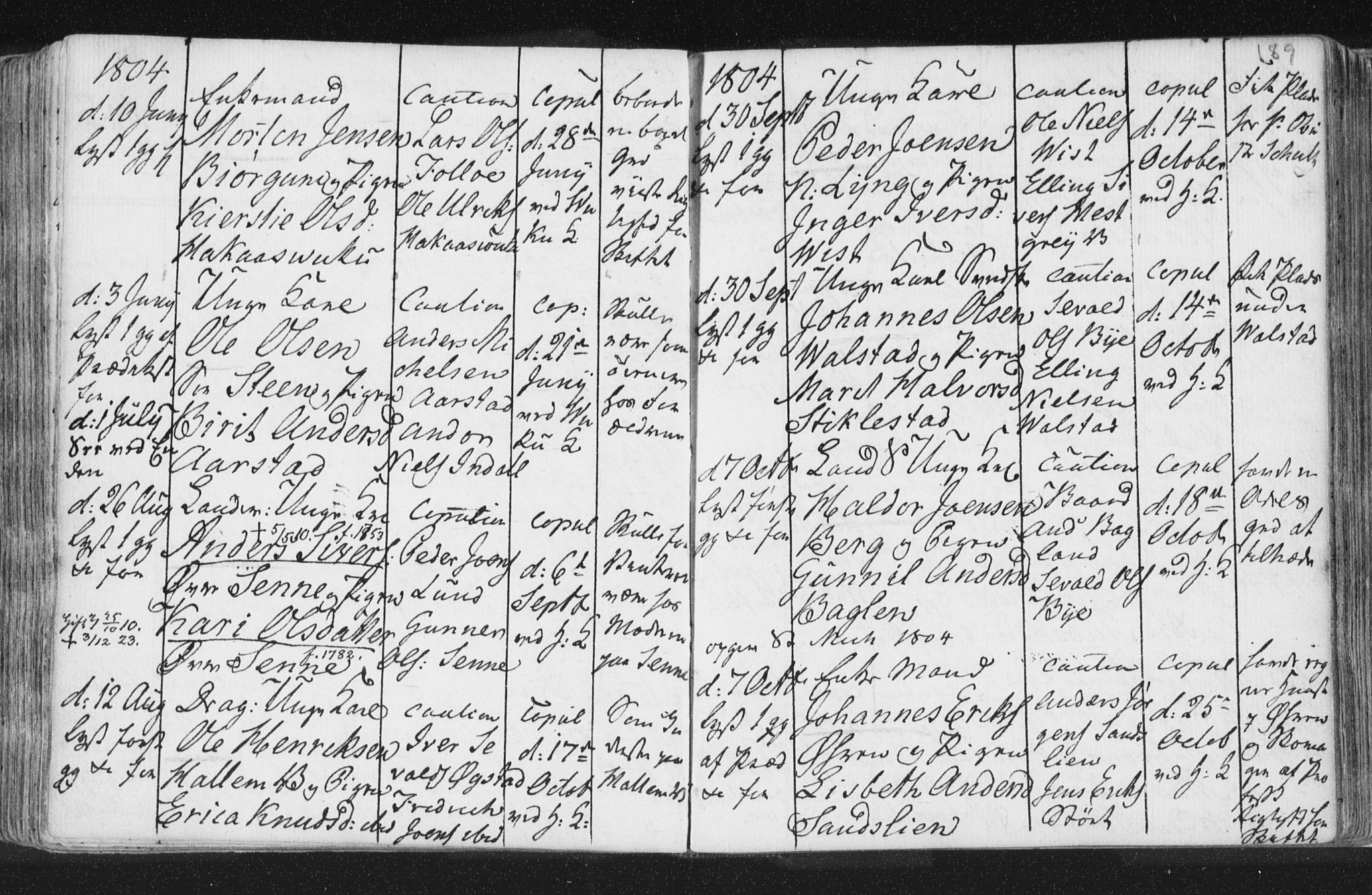Ministerialprotokoller, klokkerbøker og fødselsregistre - Nord-Trøndelag, SAT/A-1458/723/L0232: Parish register (official) no. 723A03, 1781-1804, p. 189