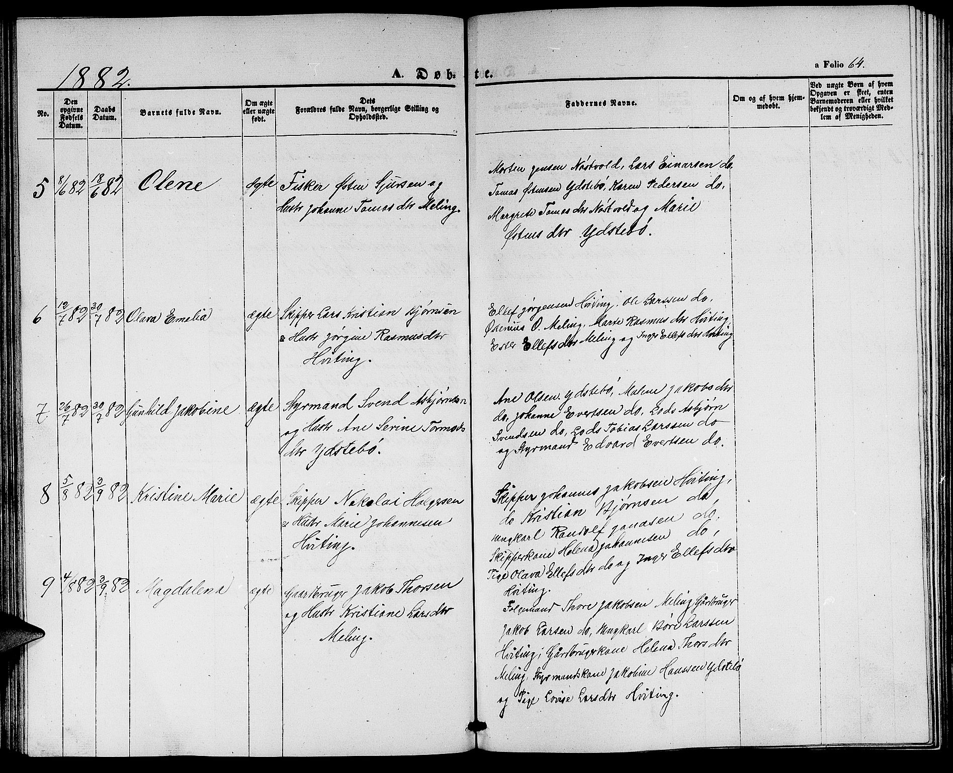 Rennesøy sokneprestkontor, SAST/A -101827/H/Ha/Hab/L0003: Parish register (copy) no. B 3, 1855-1888, p. 64