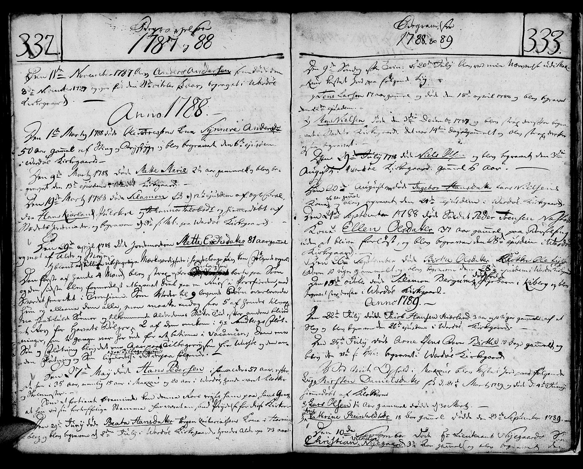 Vardø sokneprestkontor, AV/SATØ-S-1332/H/Ha/L0001kirke: Parish register (official) no. 1, 1769-1804, p. 332-333