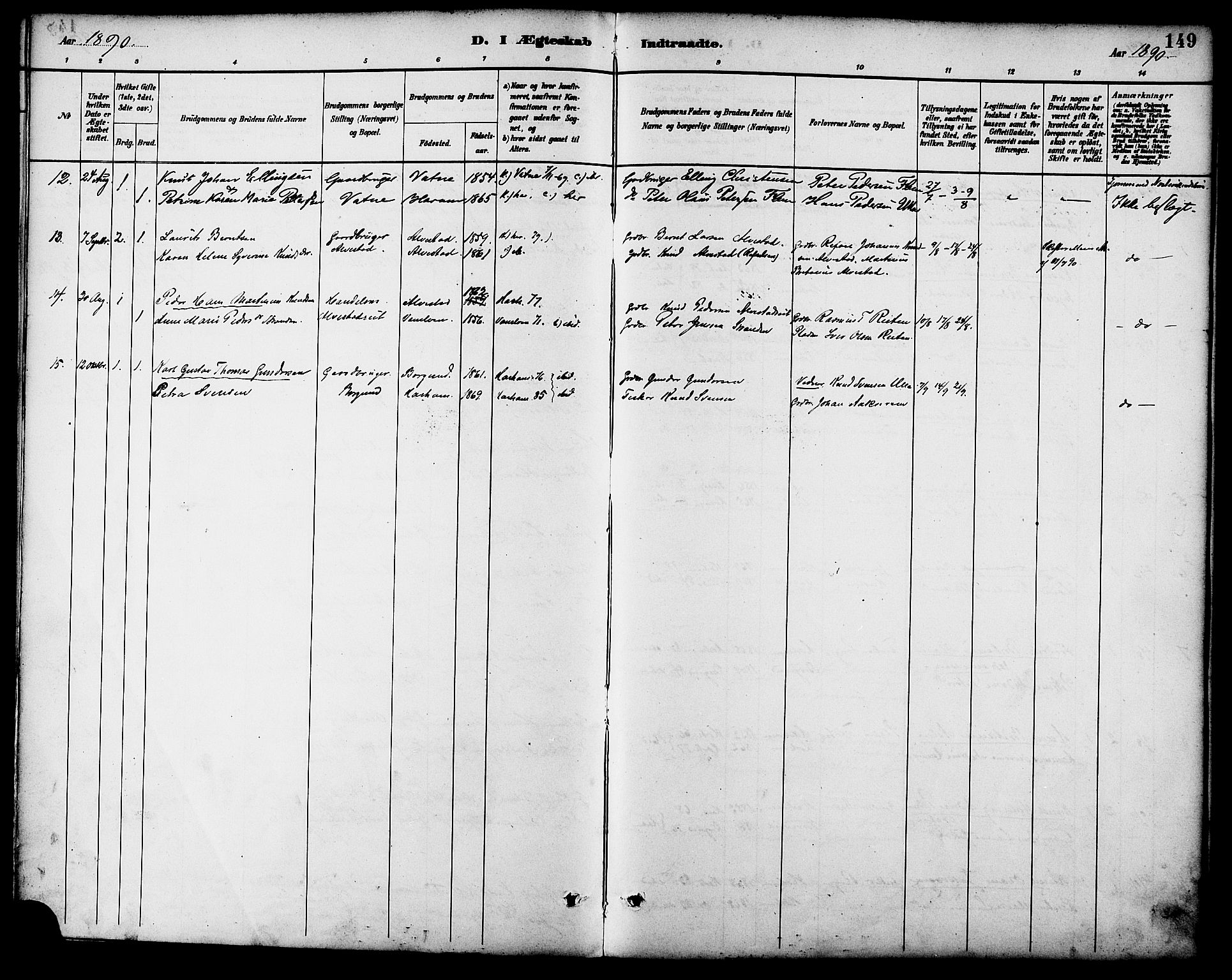 Ministerialprotokoller, klokkerbøker og fødselsregistre - Møre og Romsdal, AV/SAT-A-1454/536/L0501: Parish register (official) no. 536A10, 1884-1896, p. 149