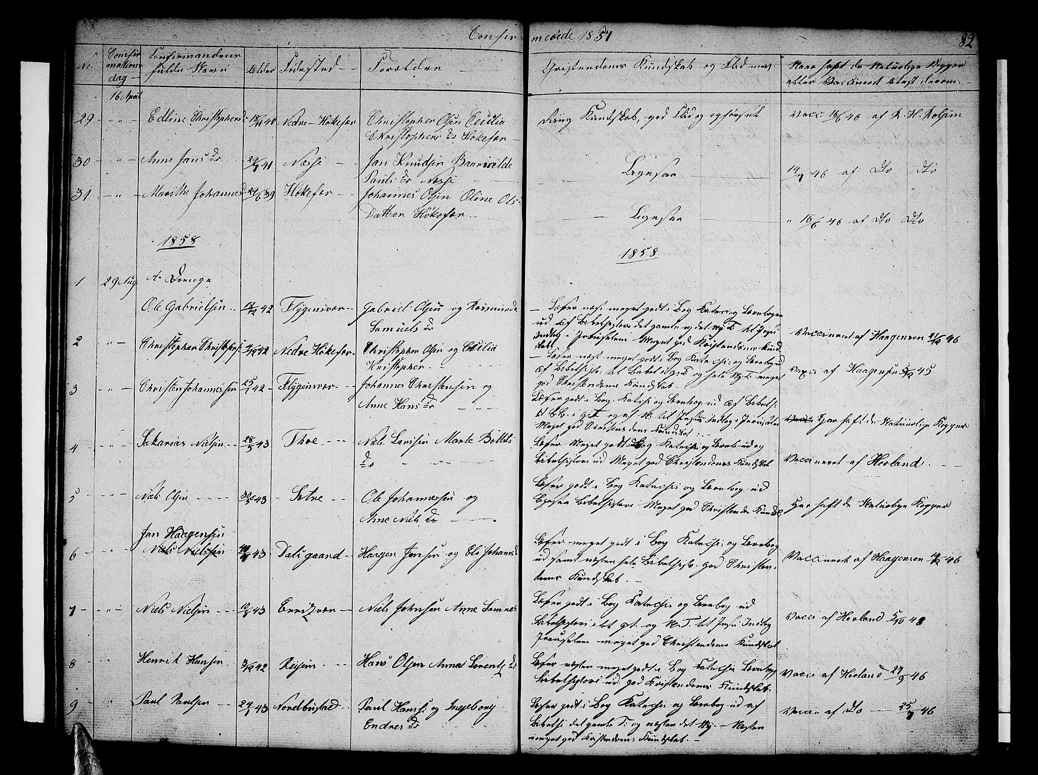 Tysnes sokneprestembete, AV/SAB-A-78601/H/Hab: Parish register (copy) no. E 1, 1855-1874, p. 82