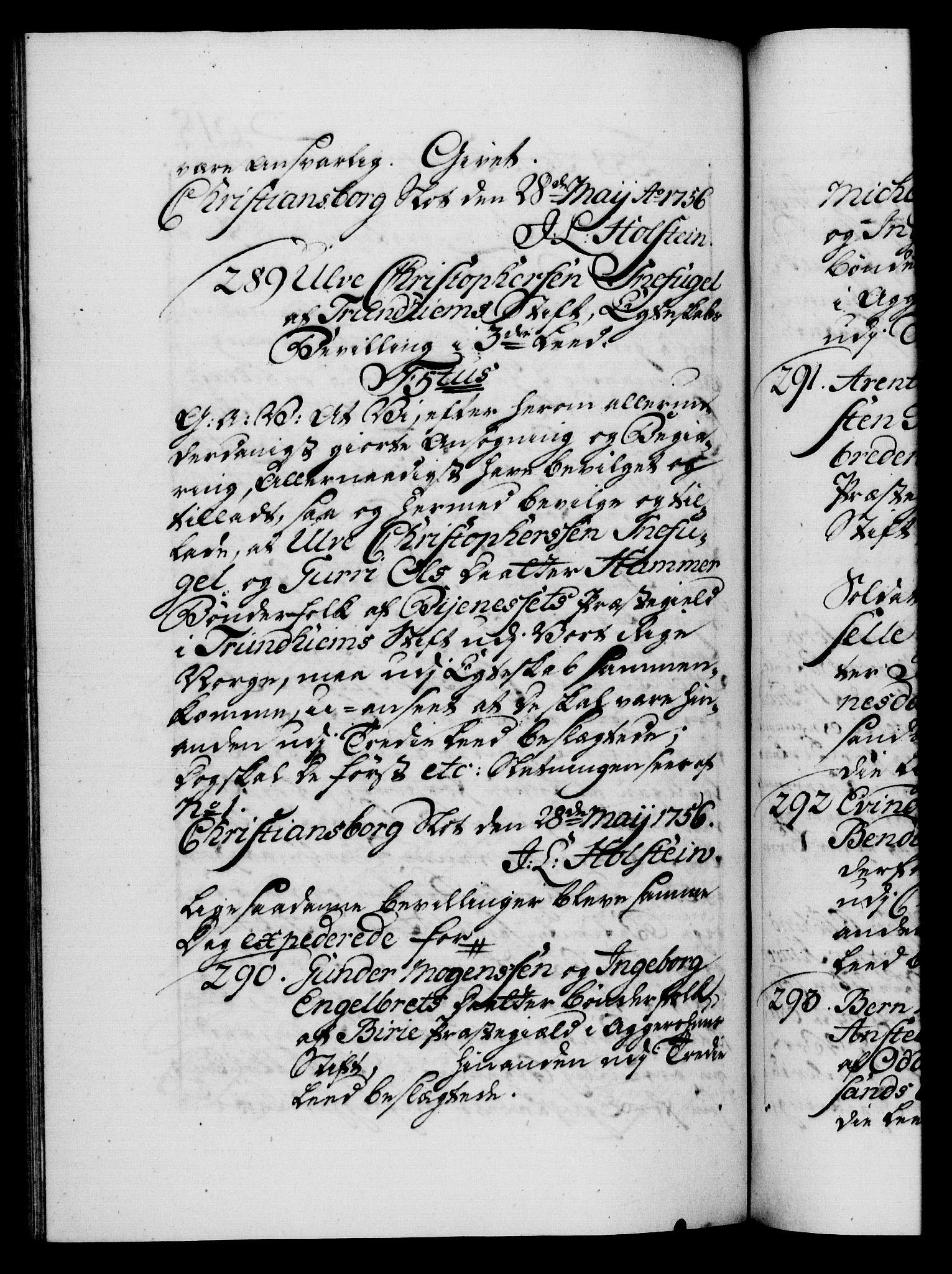 Danske Kanselli 1572-1799, AV/RA-EA-3023/F/Fc/Fca/Fcaa/L0039: Norske registre, 1755-1756, p. 618b