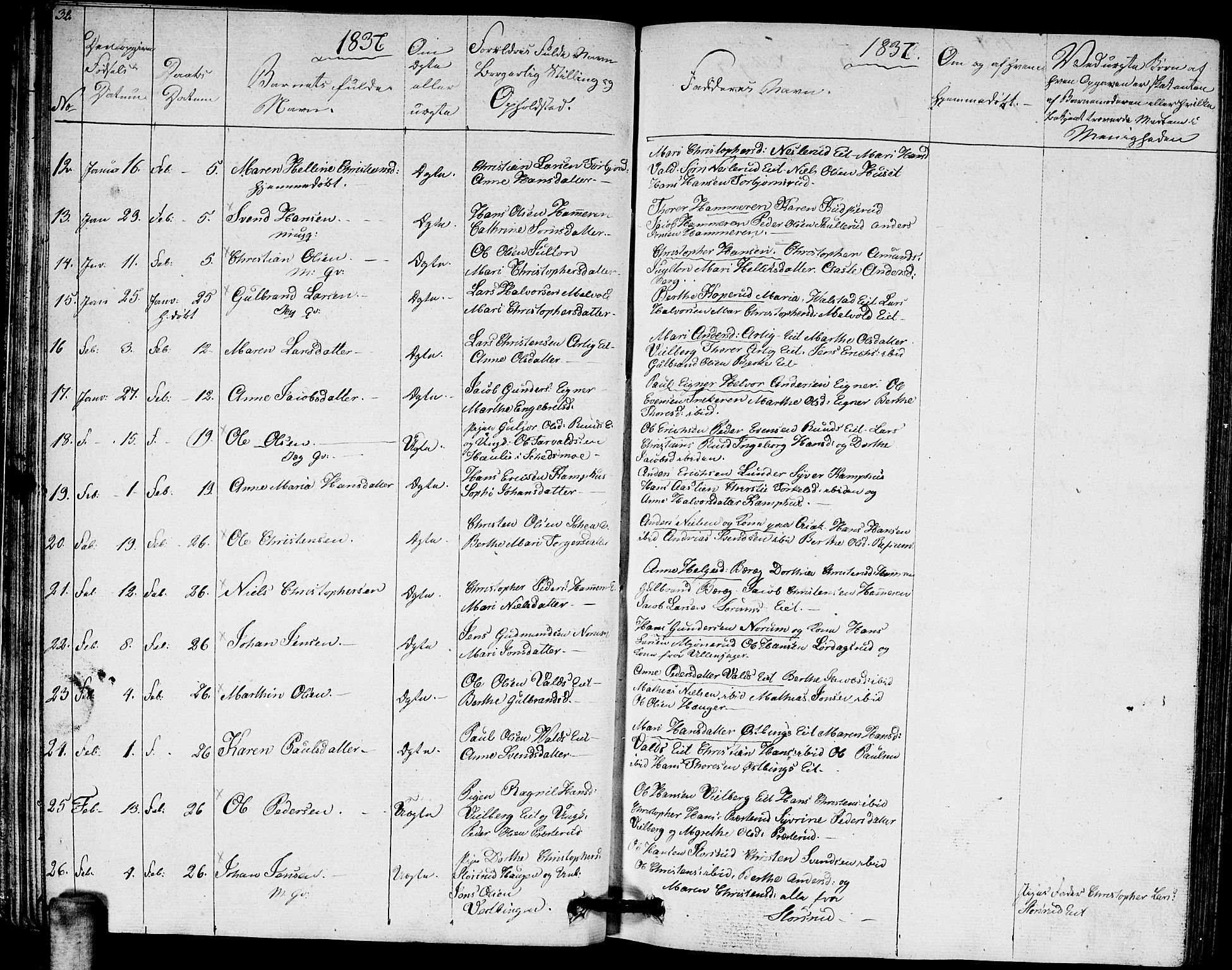 Sørum prestekontor Kirkebøker, SAO/A-10303/G/Ga/L0002: Parish register (copy) no. I 2, 1829-1845, p. 32