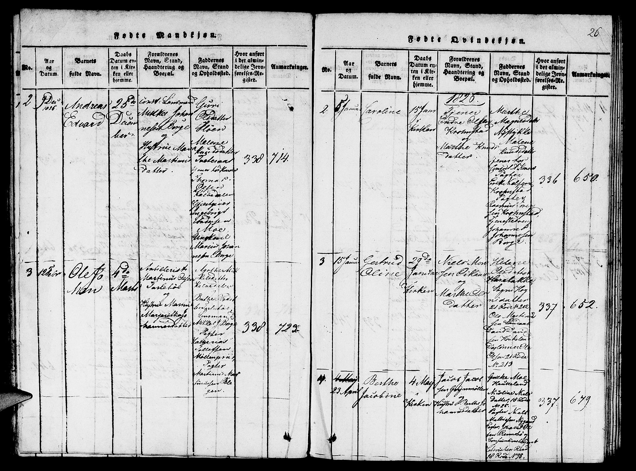 St. Jørgens hospital og Årstad sokneprestembete, AV/SAB-A-99934: Parish register (copy) no. A 1, 1816-1843, p. 26