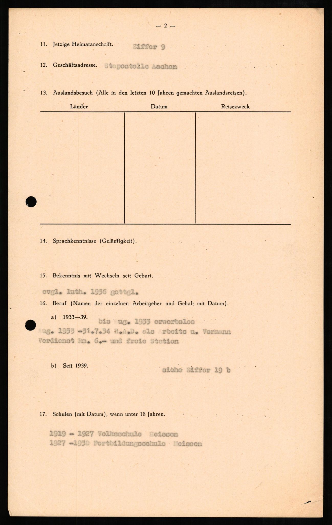 Forsvaret, Forsvarets overkommando II, AV/RA-RAFA-3915/D/Db/L0010: CI Questionaires. Tyske okkupasjonsstyrker i Norge. Tyskere., 1945-1946, p. 98