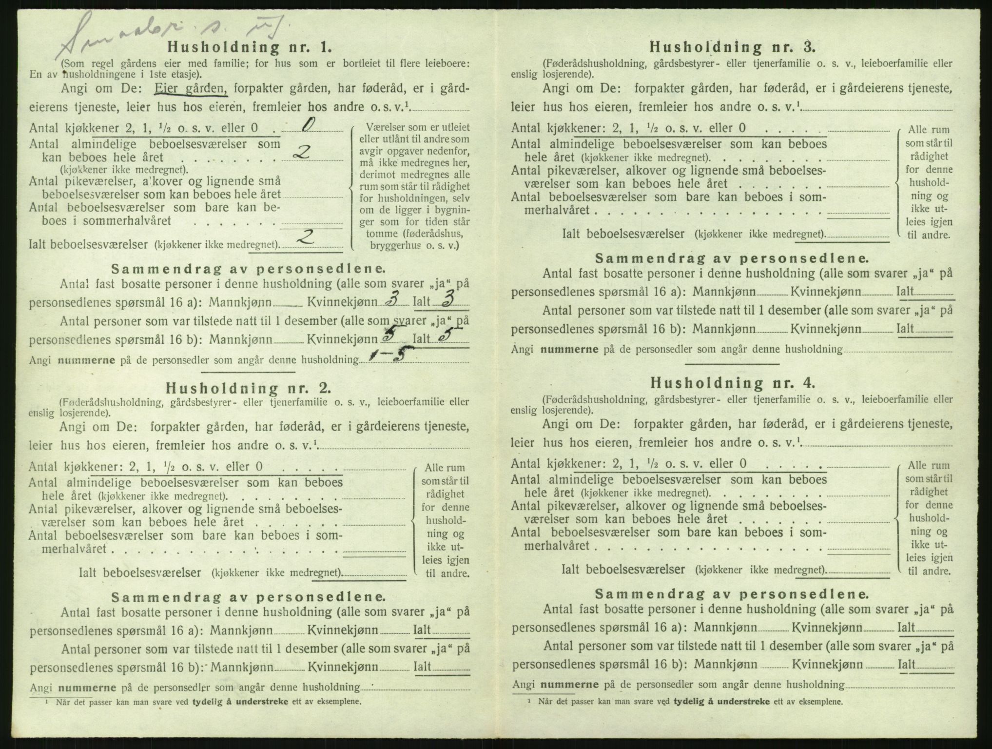 SAK, 1920 census for Gjerstad, 1920, p. 432