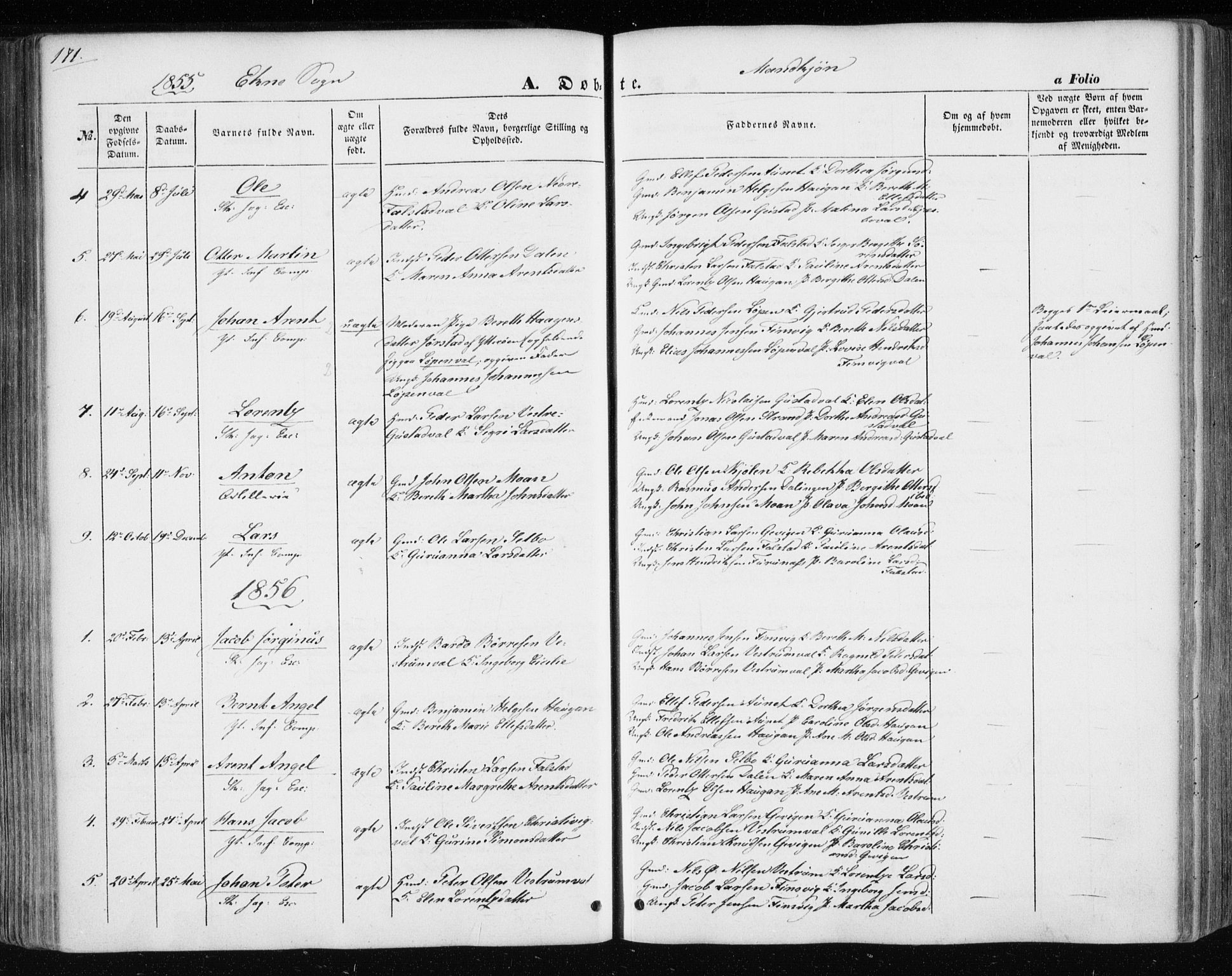 Ministerialprotokoller, klokkerbøker og fødselsregistre - Nord-Trøndelag, SAT/A-1458/717/L0154: Parish register (official) no. 717A07 /3, 1850-1862, p. 171