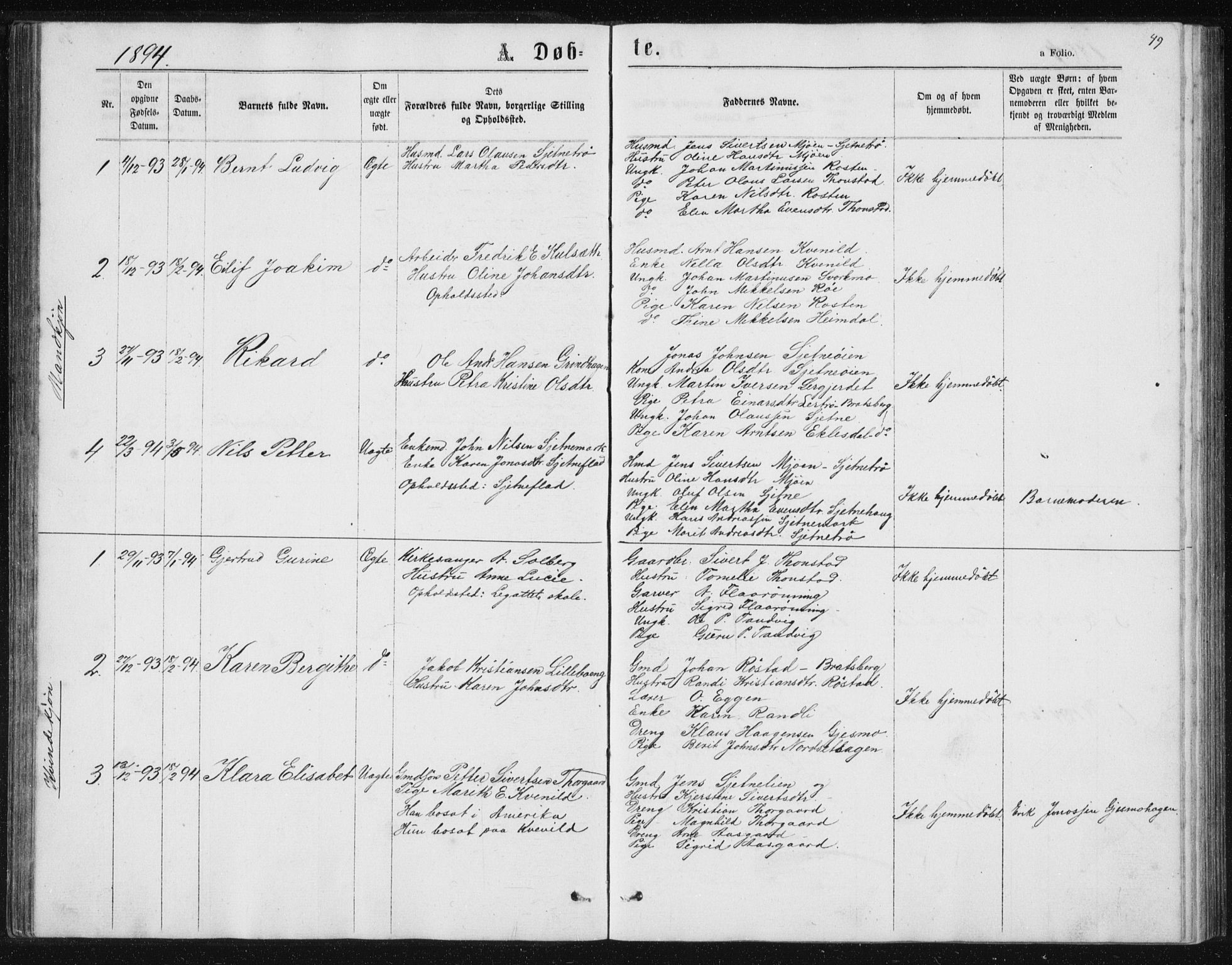 Ministerialprotokoller, klokkerbøker og fødselsregistre - Sør-Trøndelag, SAT/A-1456/621/L0459: Parish register (copy) no. 621C02, 1866-1895, p. 49