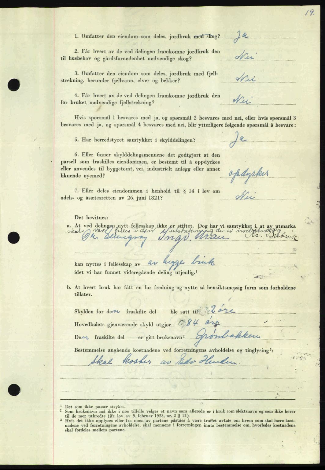 Nordmøre sorenskriveri, AV/SAT-A-4132/1/2/2Ca: Mortgage book no. A105, 1947-1947, Diary no: : 1211/1947