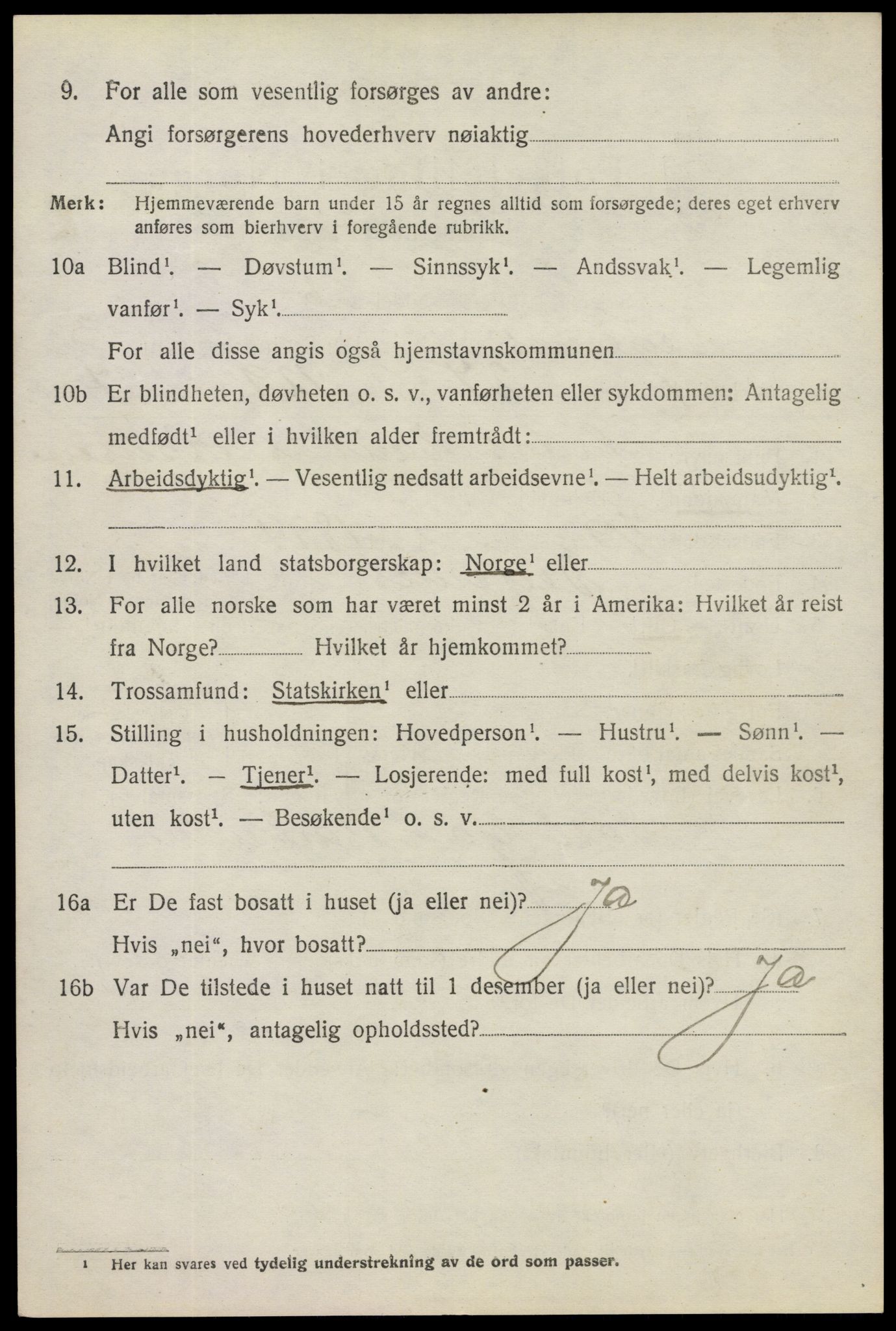 SAO, 1920 census for Degernes, 1920, p. 2325