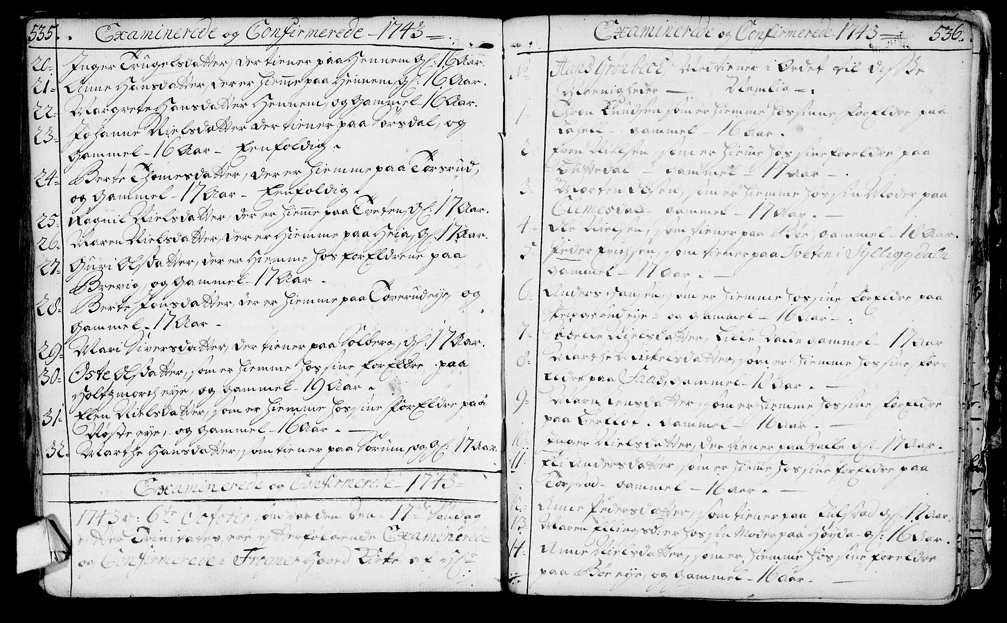 Lier kirkebøker, AV/SAKO-A-230/F/Fa/L0003: Parish register (official) no. I 3, 1727-1748, p. 535-536