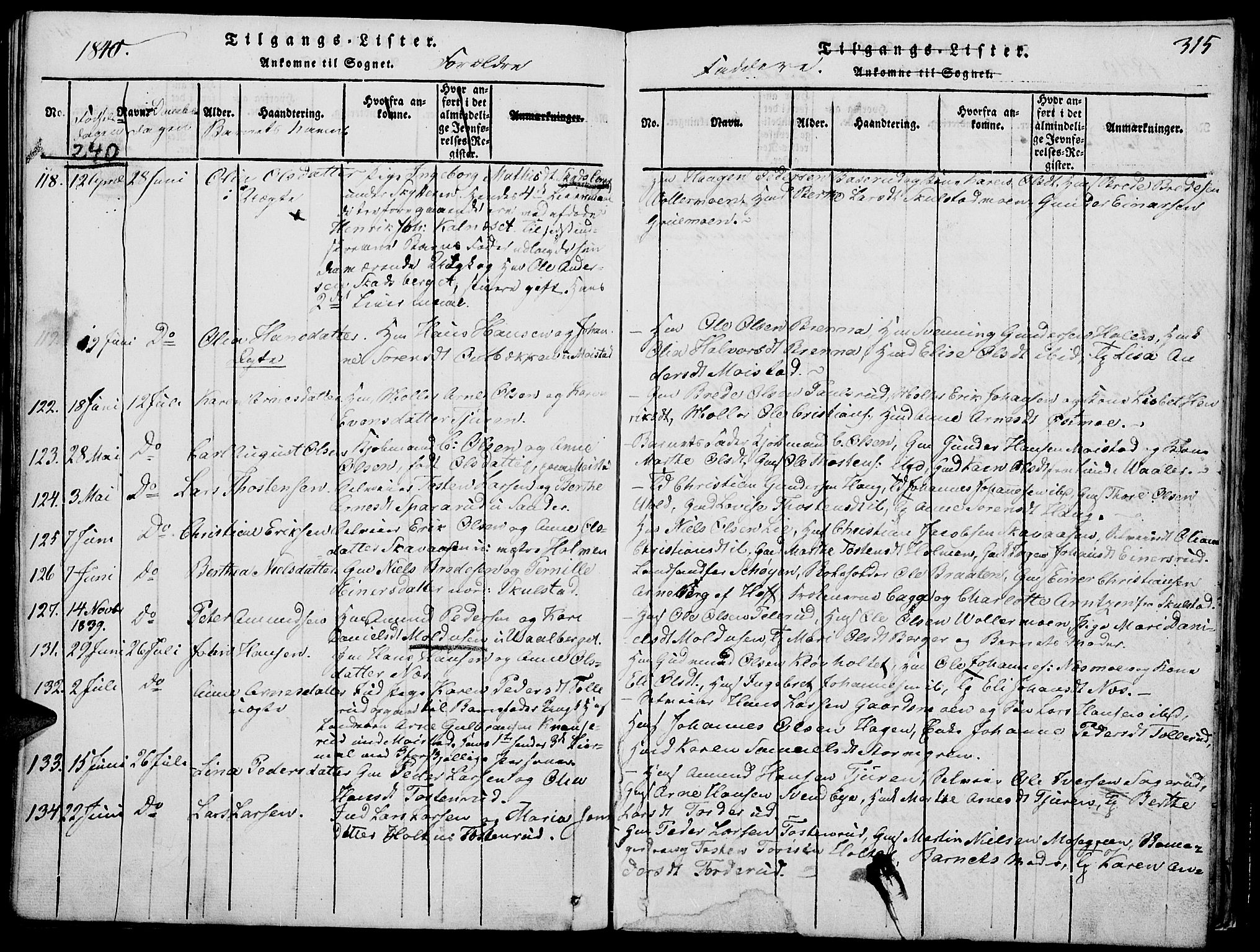 Grue prestekontor, AV/SAH-PREST-036/H/Ha/Hab/L0002: Parish register (copy) no. 2, 1815-1841, p. 315