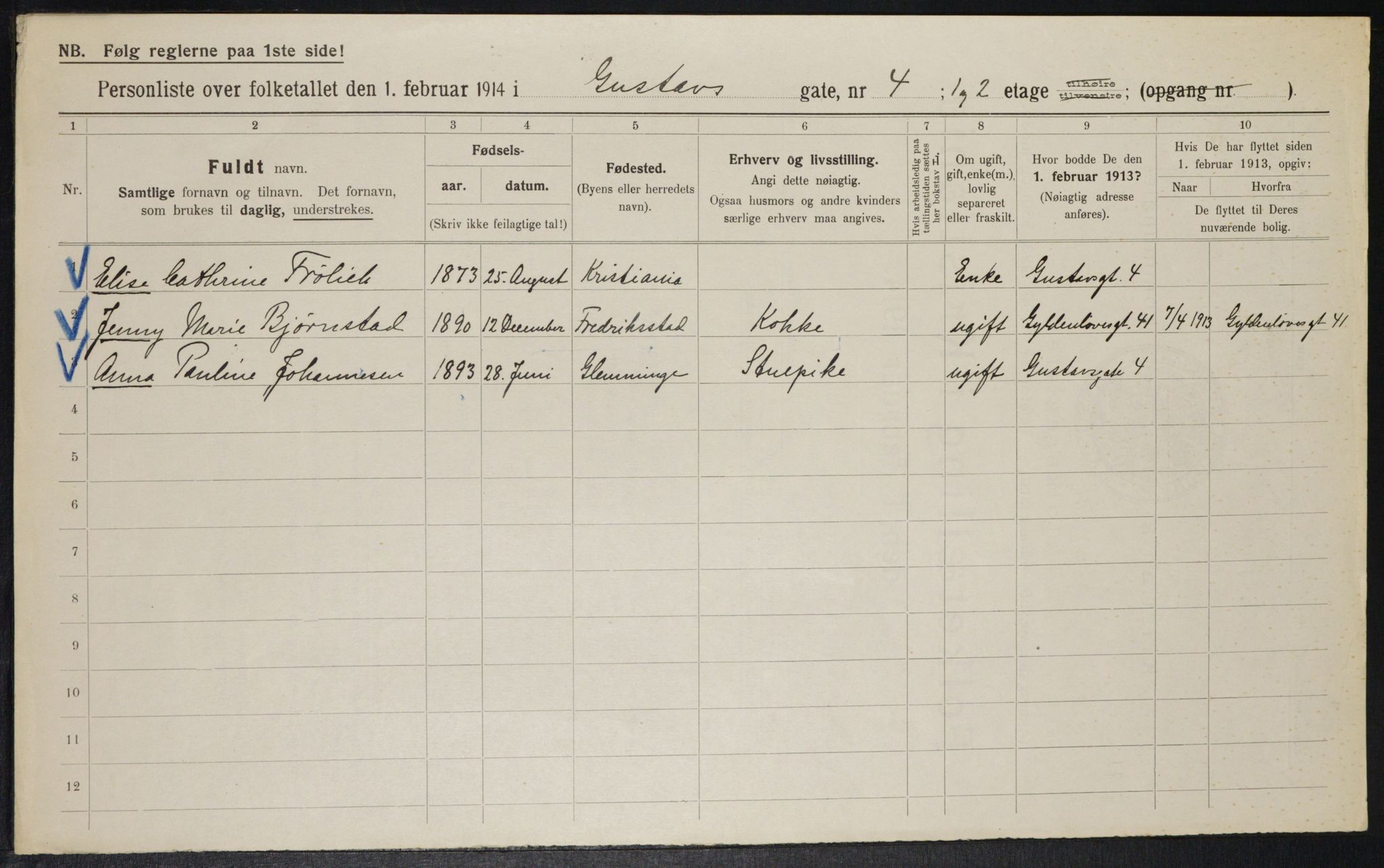 OBA, Municipal Census 1914 for Kristiania, 1914, p. 32528