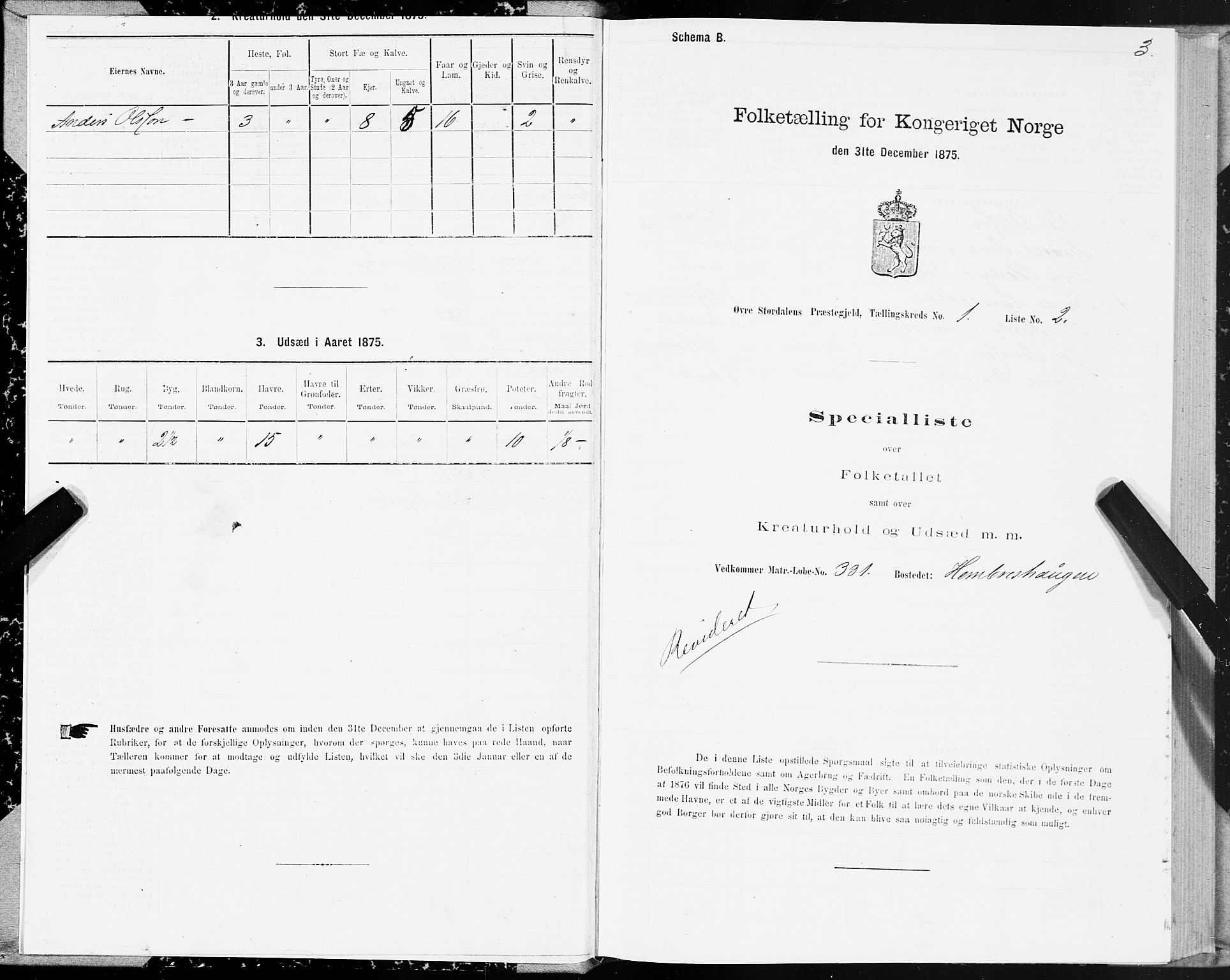 SAT, 1875 census for 1711P Øvre Stjørdal, 1875, p. 1003