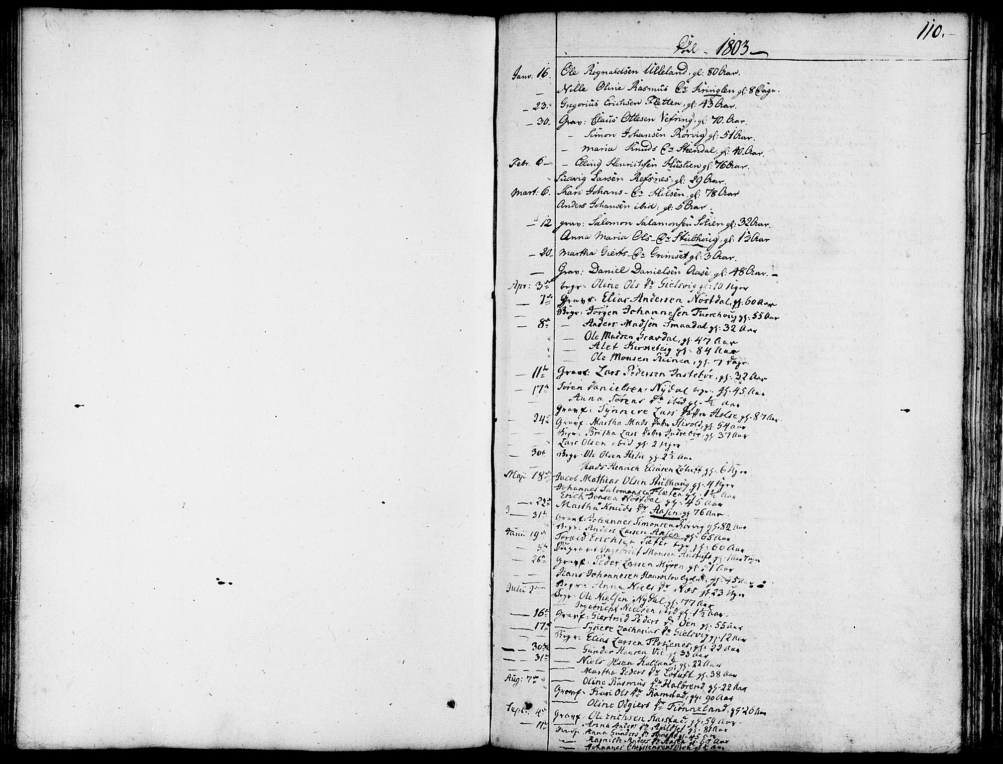 Førde sokneprestembete, AV/SAB-A-79901/H/Haa/Haaa/L0005: Parish register (official) no. A 5, 1803-1821, p. 110