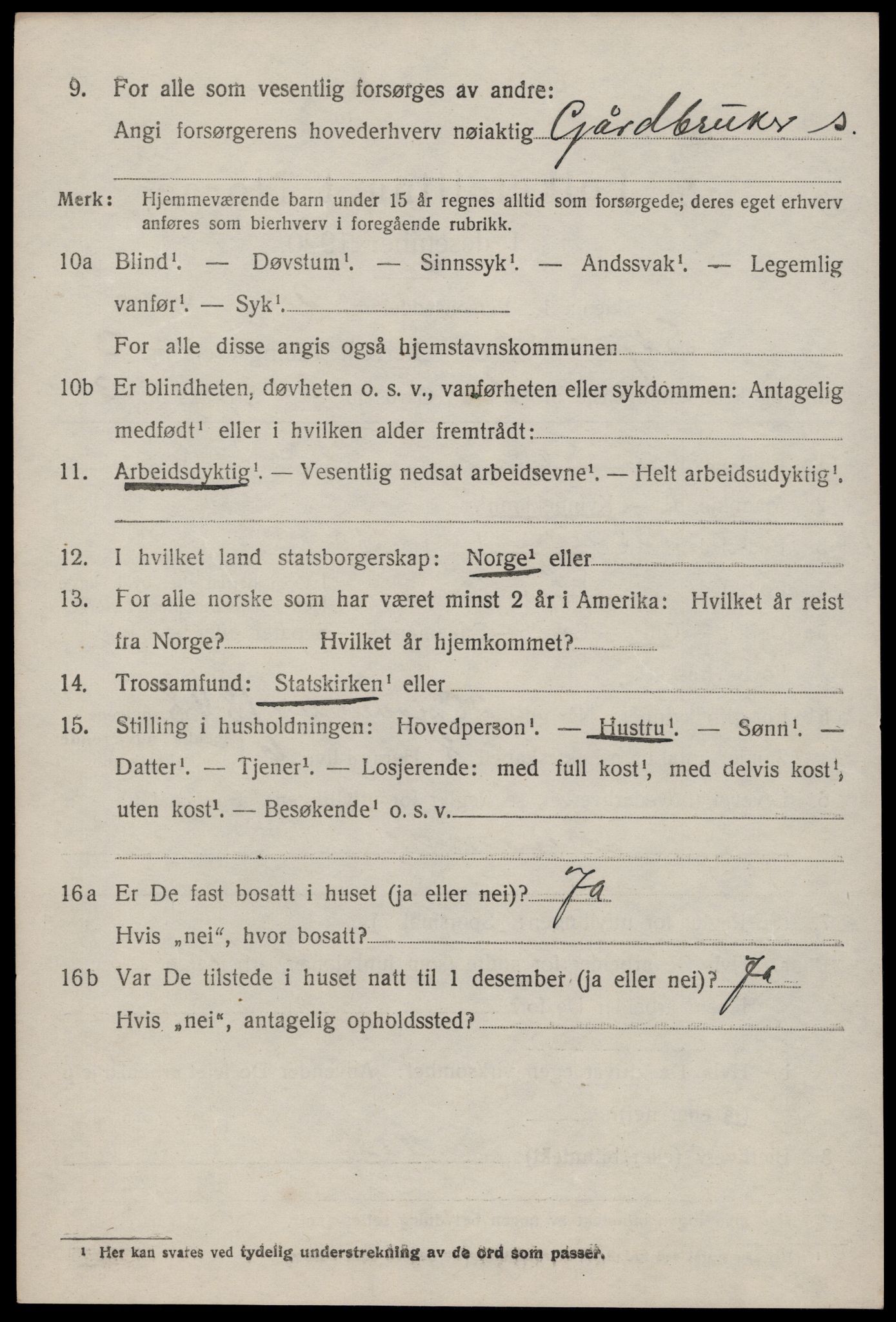 SAST, 1920 census for Skjold, 1920, p. 2005