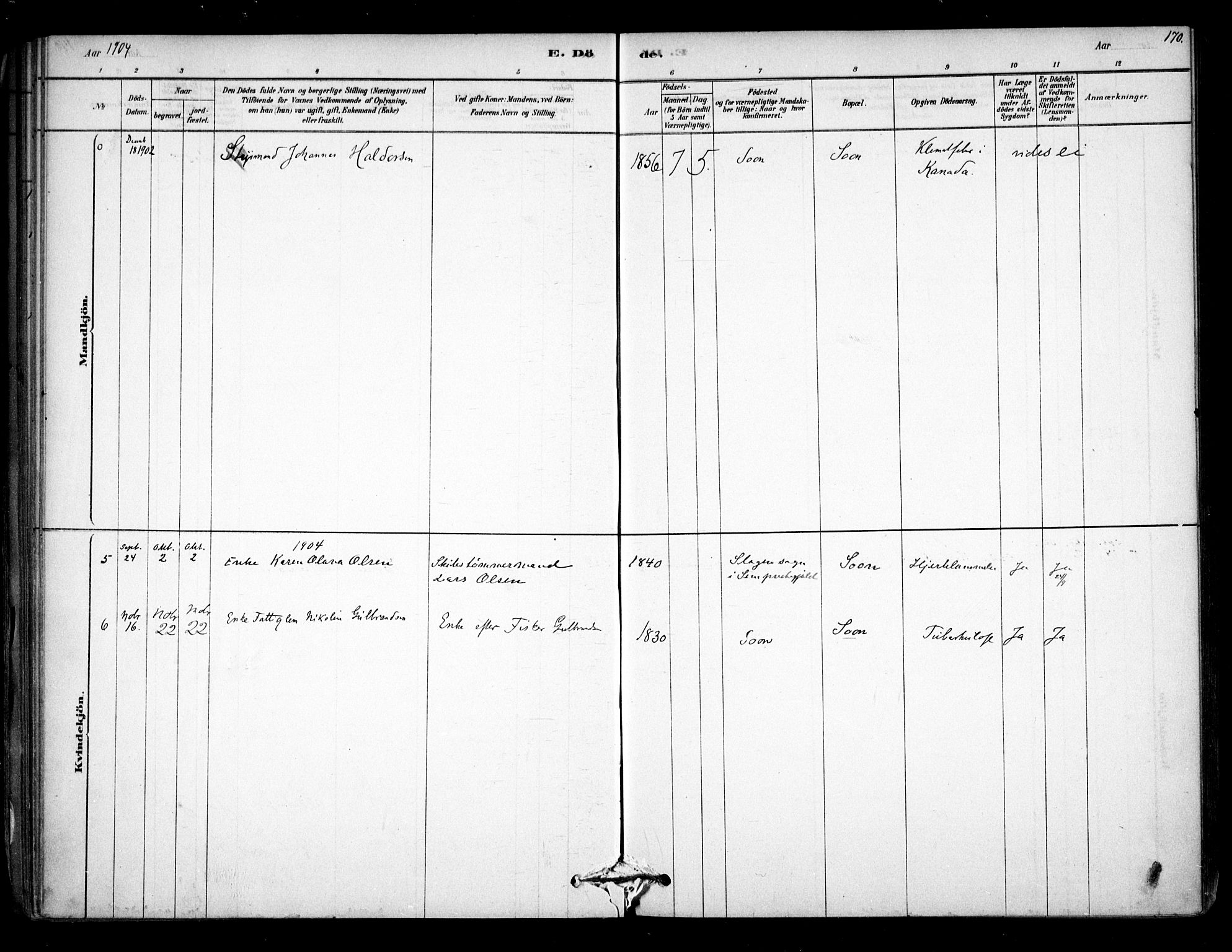 Vestby prestekontor Kirkebøker, SAO/A-10893/F/Fc/L0001: Parish register (official) no. III 1, 1878-1906, p. 170