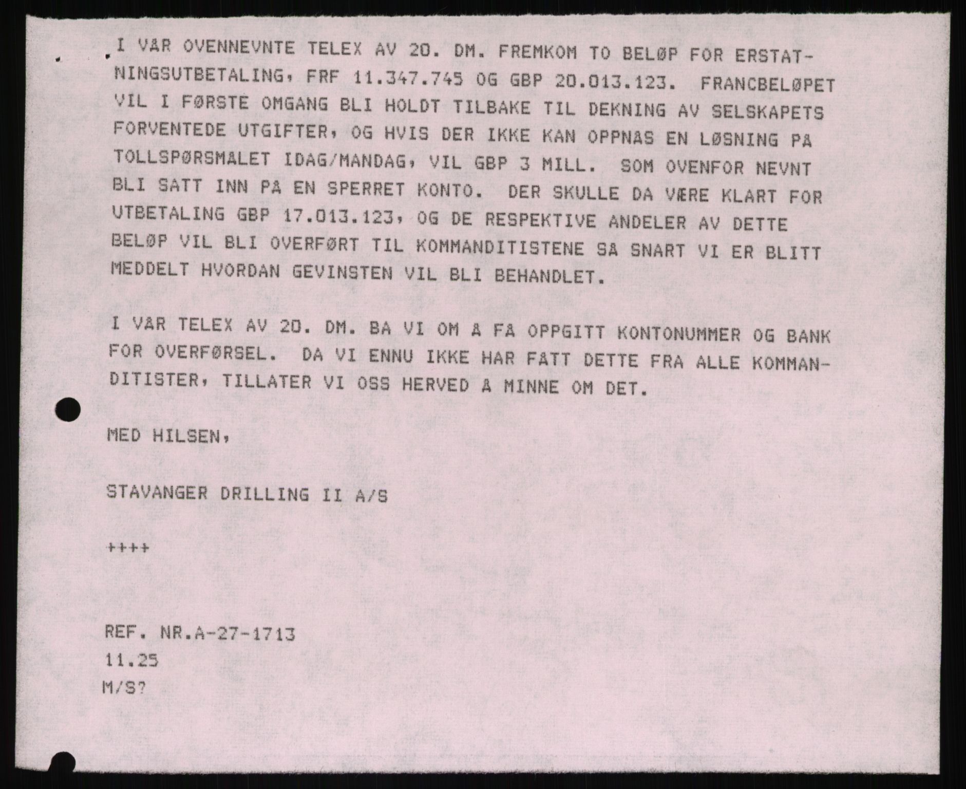 Pa 1503 - Stavanger Drilling AS, AV/SAST-A-101906/D/L0006: Korrespondanse og saksdokumenter, 1974-1984, p. 73