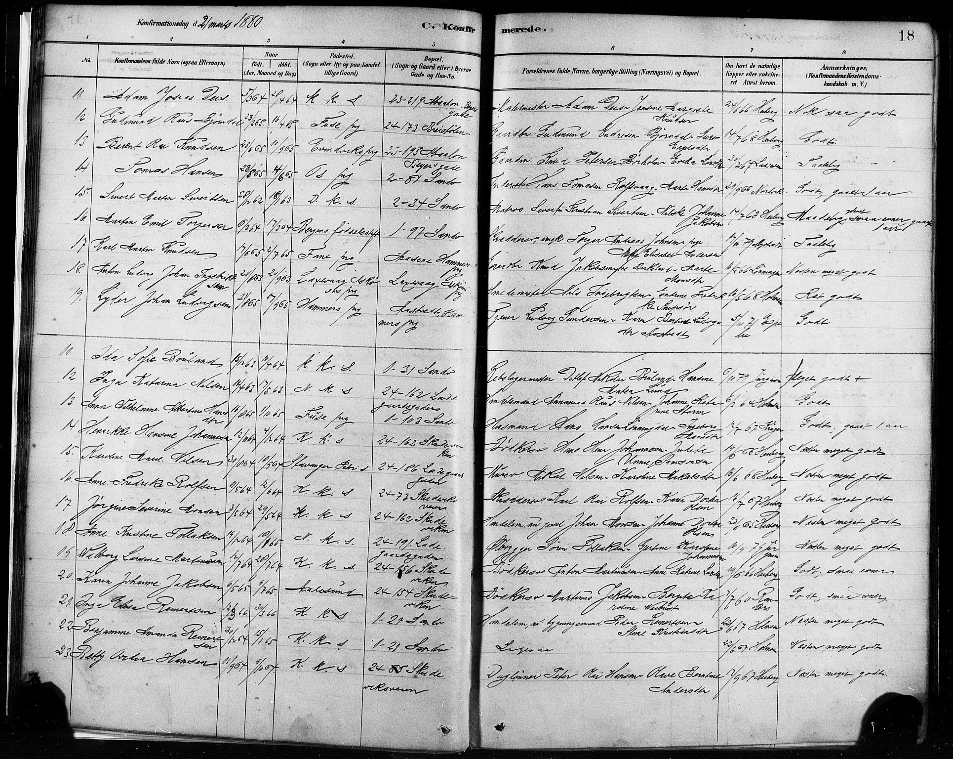 Sandviken Sokneprestembete, AV/SAB-A-77601/H/Ha/L0002: Parish register (official) no. A 2, 1878-1896, p. 18