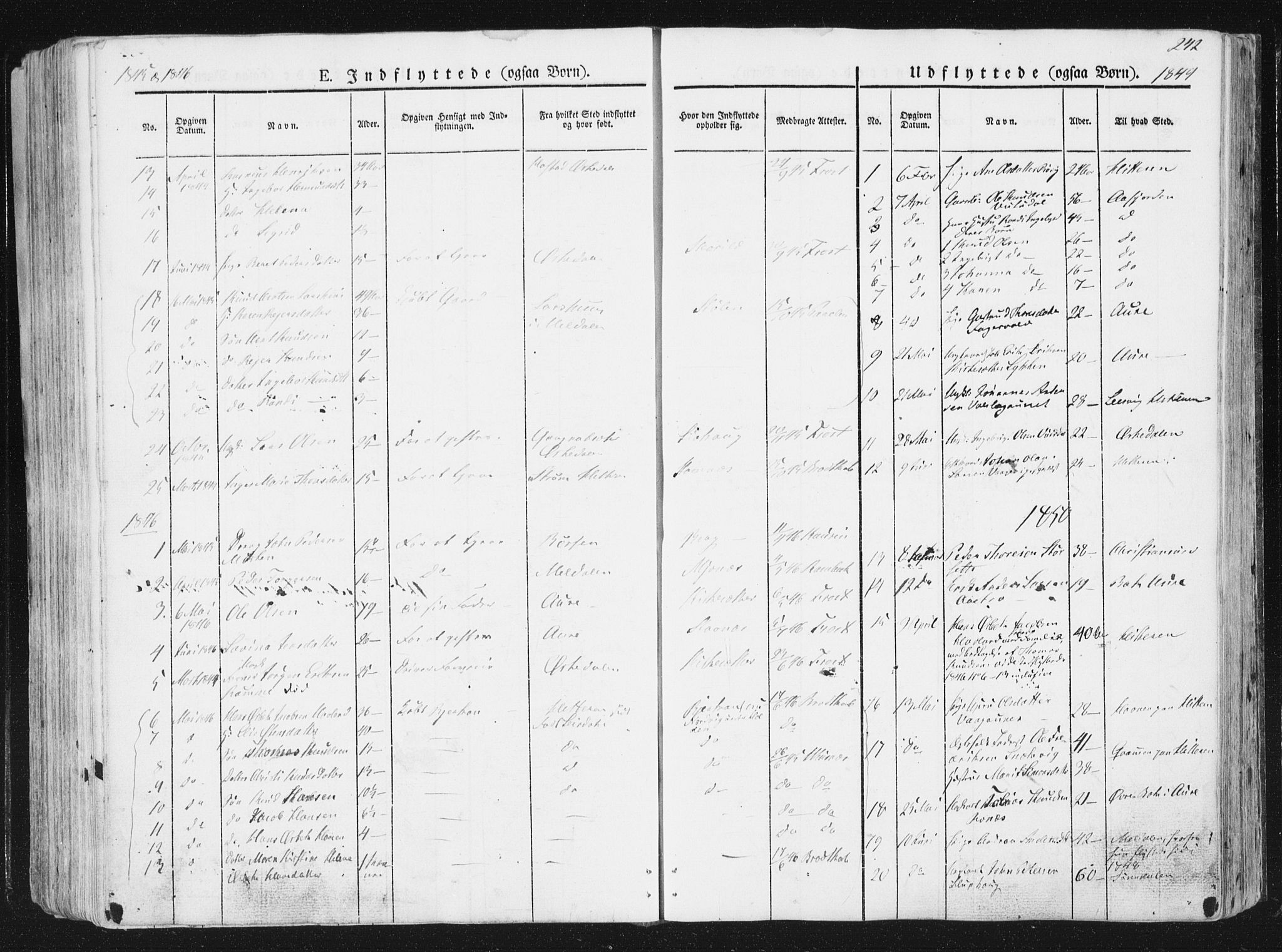 Ministerialprotokoller, klokkerbøker og fødselsregistre - Sør-Trøndelag, SAT/A-1456/630/L0493: Parish register (official) no. 630A06, 1841-1851, p. 242
