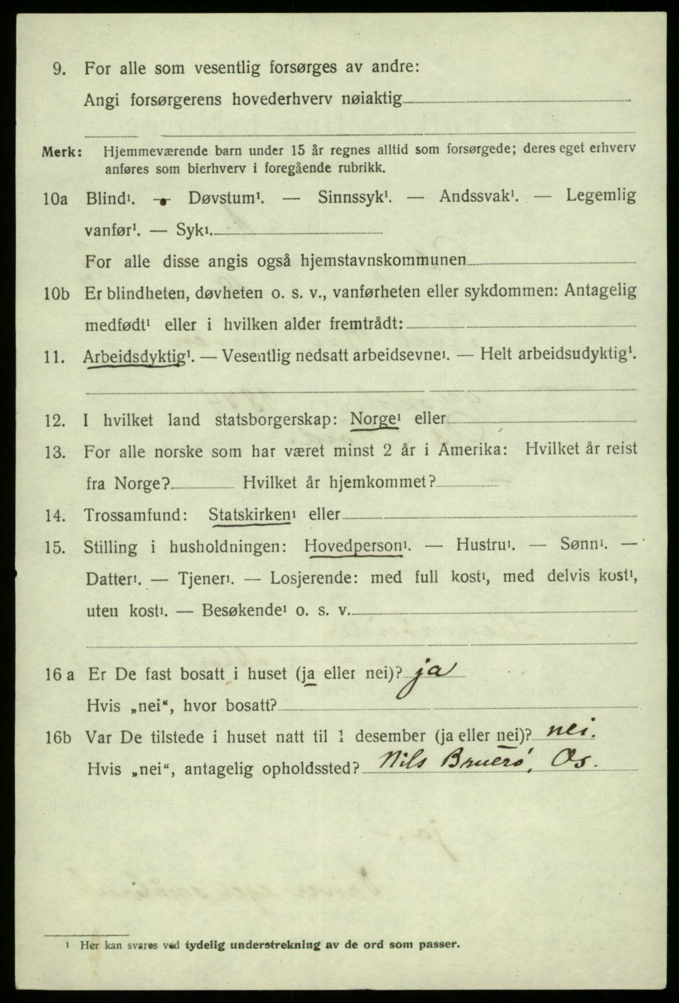 SAB, 1920 census for Os, 1920, p. 1773