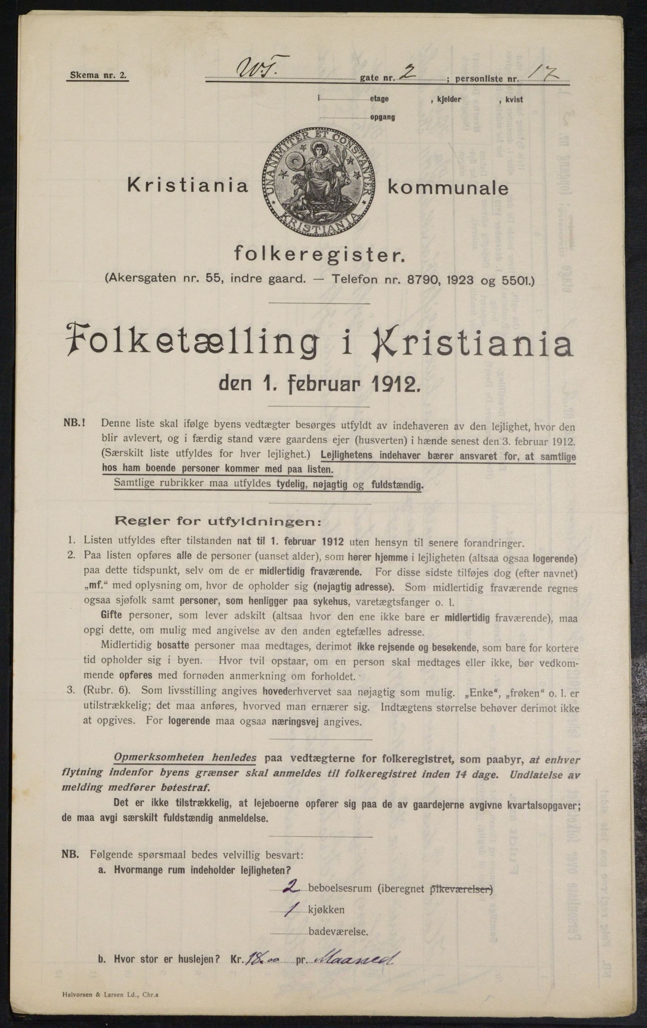 OBA, Municipal Census 1912 for Kristiania, 1912, p. 126236