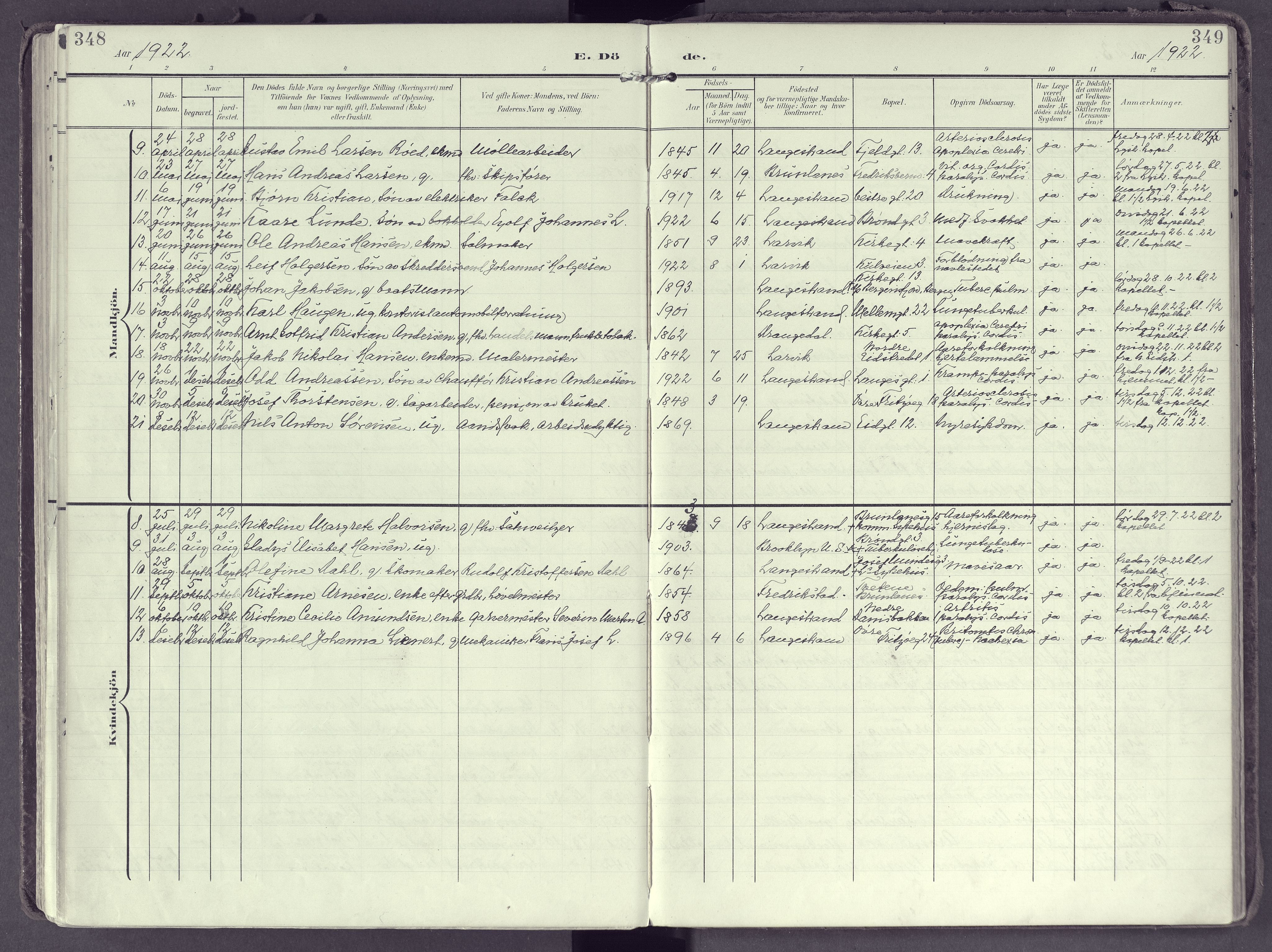 Larvik kirkebøker, AV/SAKO-A-352/F/Fb/L0005: Parish register (official) no. II 5, 1903-1925, p. 348-349