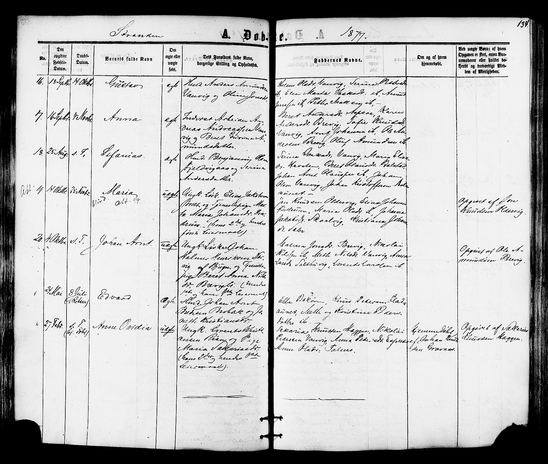 Ministerialprotokoller, klokkerbøker og fødselsregistre - Nord-Trøndelag, SAT/A-1458/701/L0009: Parish register (official) no. 701A09 /2, 1864-1882, p. 134