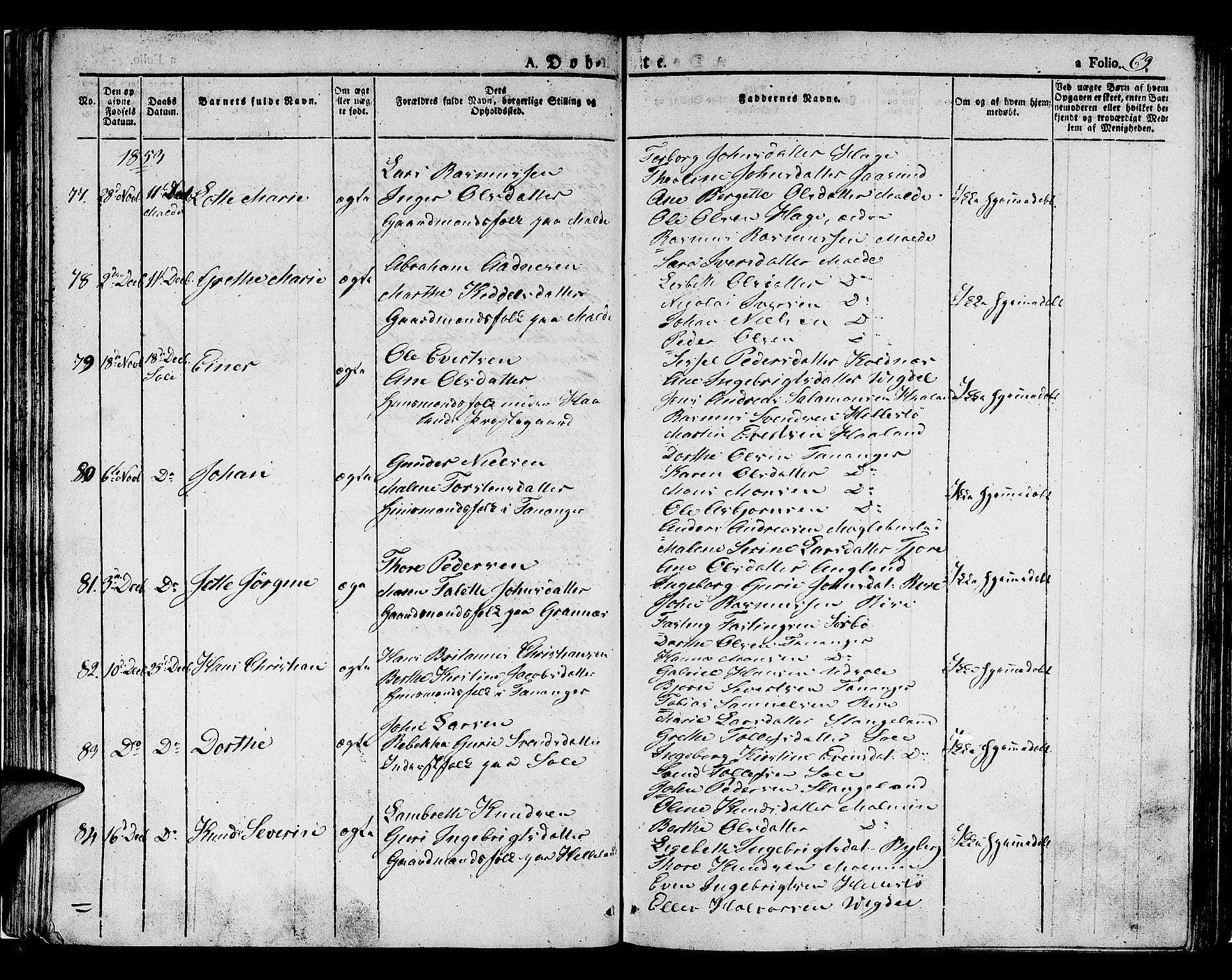 Håland sokneprestkontor, AV/SAST-A-101802/001/30BA/L0005: Parish register (official) no. A 5, 1829-1841, p. 69