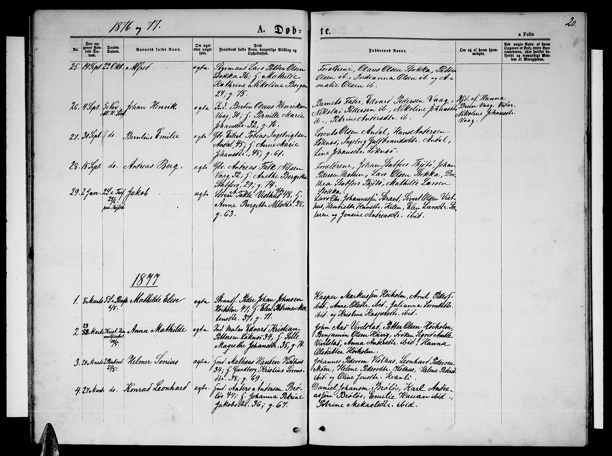 Ministerialprotokoller, klokkerbøker og fødselsregistre - Nordland, SAT/A-1459/819/L0276: Parish register (copy) no. 819C02, 1869-1887, p. 20