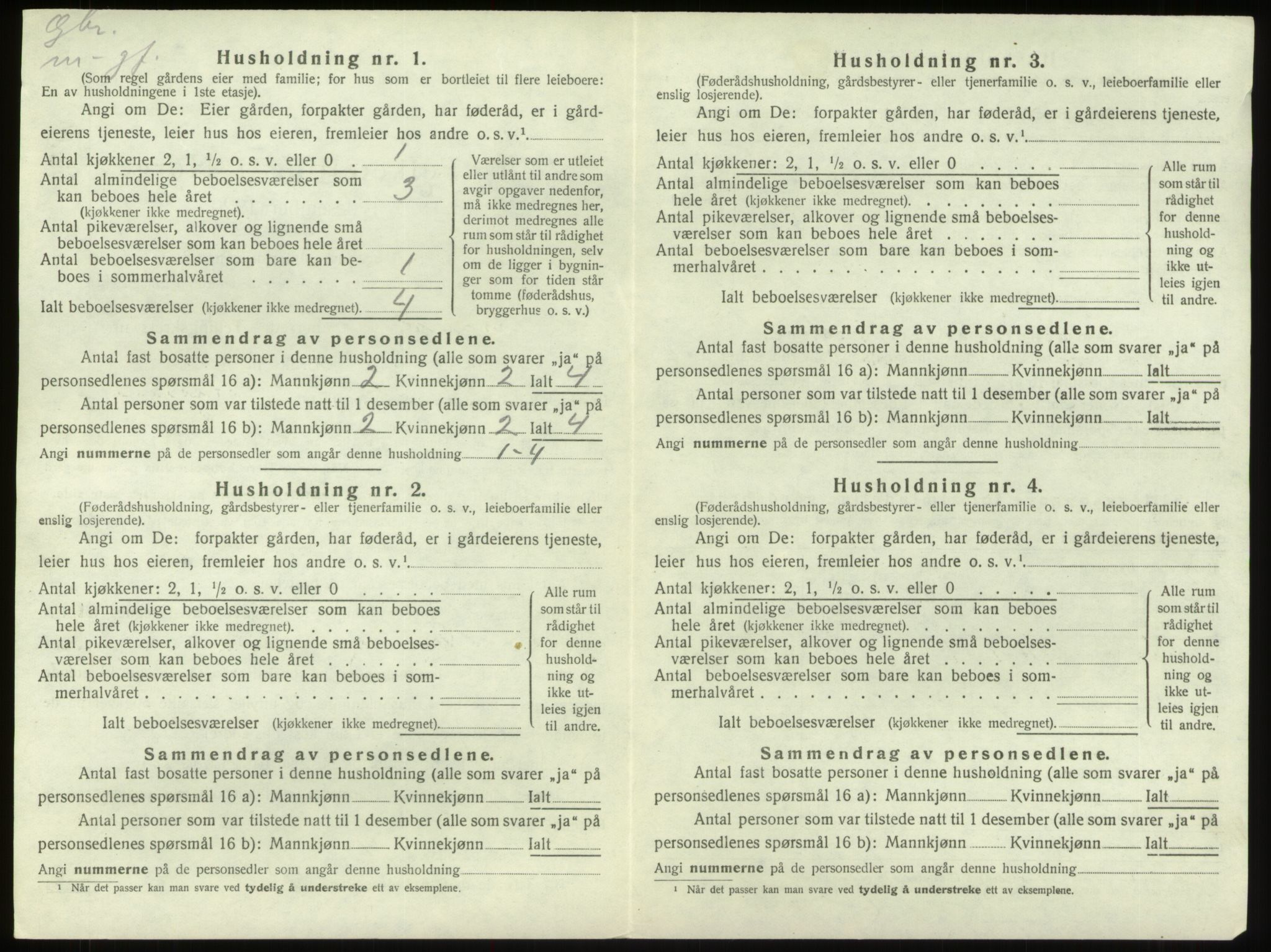 SAB, 1920 census for Innvik, 1920, p. 153