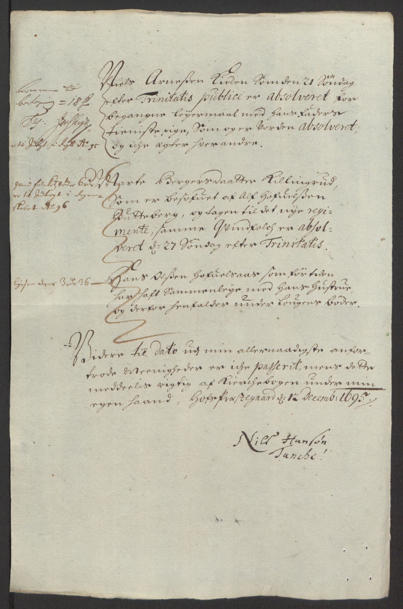 Rentekammeret inntil 1814, Reviderte regnskaper, Fogderegnskap, AV/RA-EA-4092/R13/L0833: Fogderegnskap Solør, Odal og Østerdal, 1695, p. 196