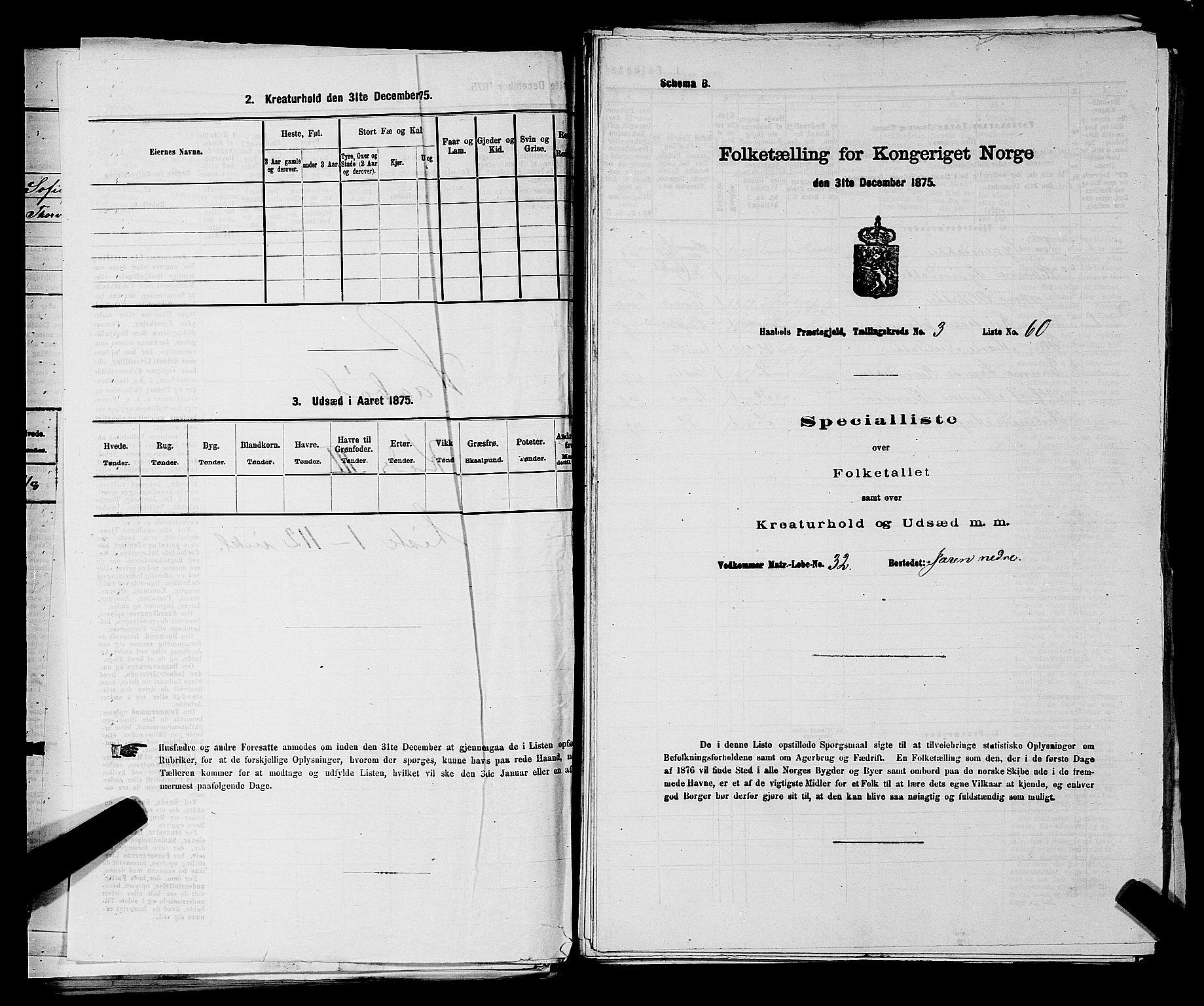 RA, 1875 census for 0138P Hobøl, 1875, p. 337