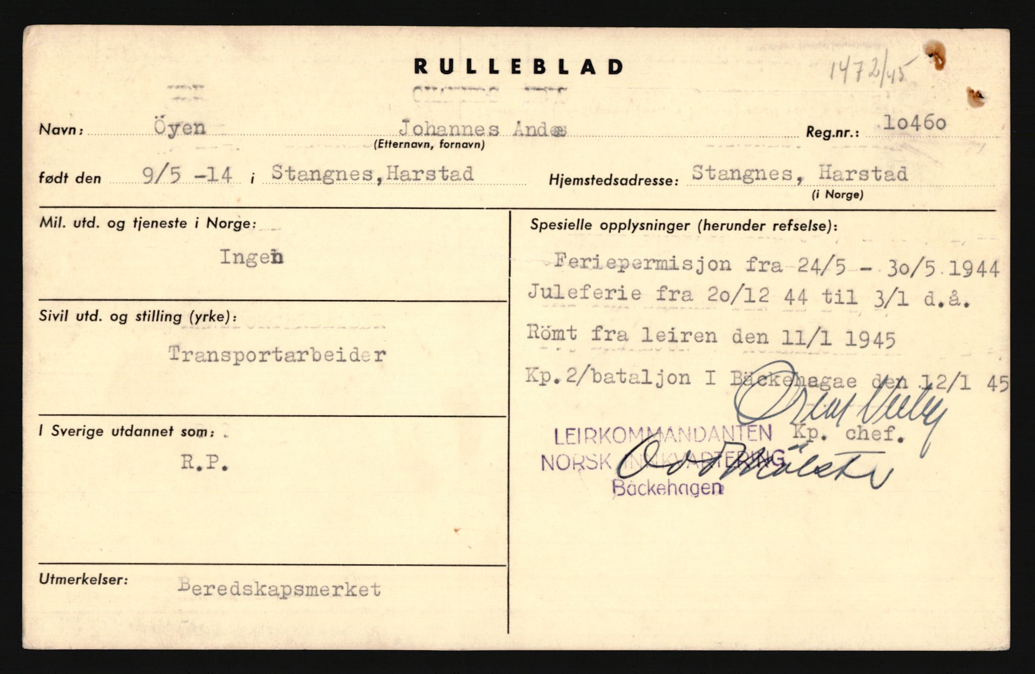 Forsvaret, Troms infanteriregiment nr. 16, AV/RA-RAFA-3146/P/Pa/L0019: Rulleblad for regimentets menige mannskaper, årsklasse 1935, 1935, p. 1275