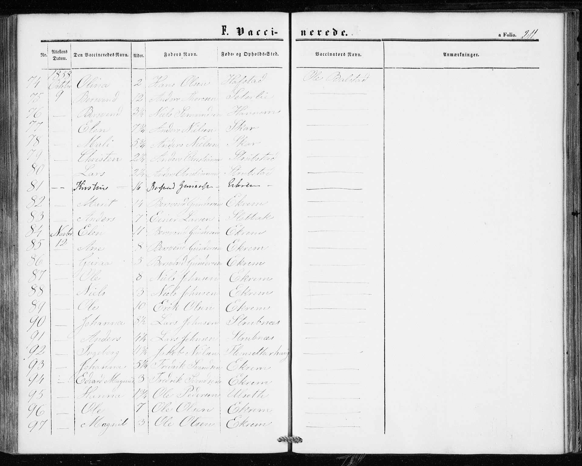 Ministerialprotokoller, klokkerbøker og fødselsregistre - Møre og Romsdal, AV/SAT-A-1454/586/L0985: Parish register (official) no. 586A11, 1857-1866, p. 211