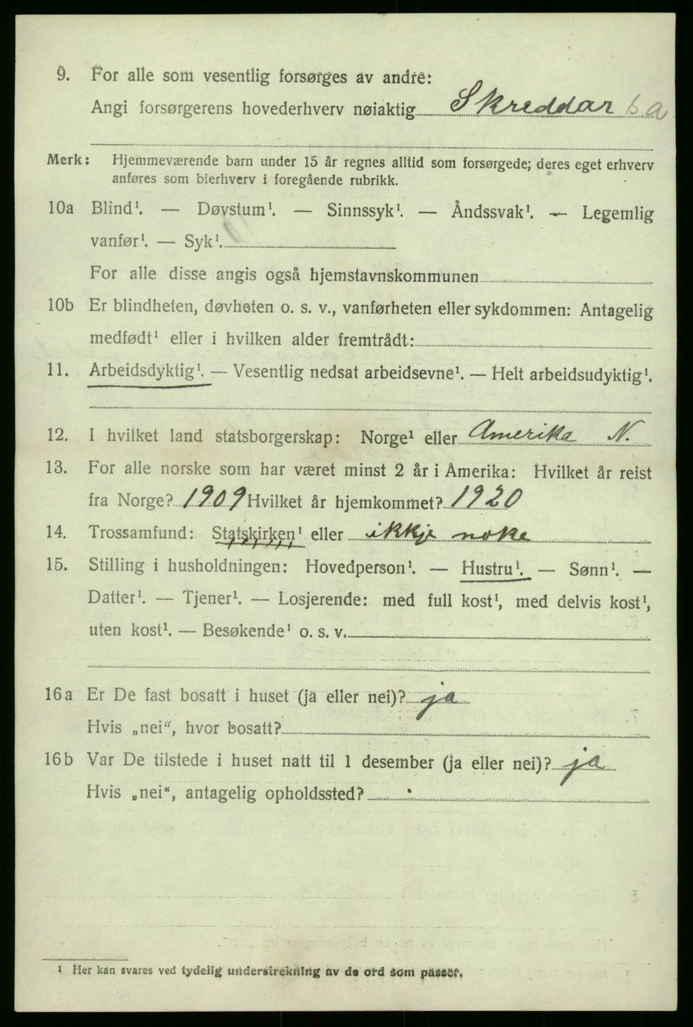 SAB, 1920 census for Brekke, 1920, p. 1477