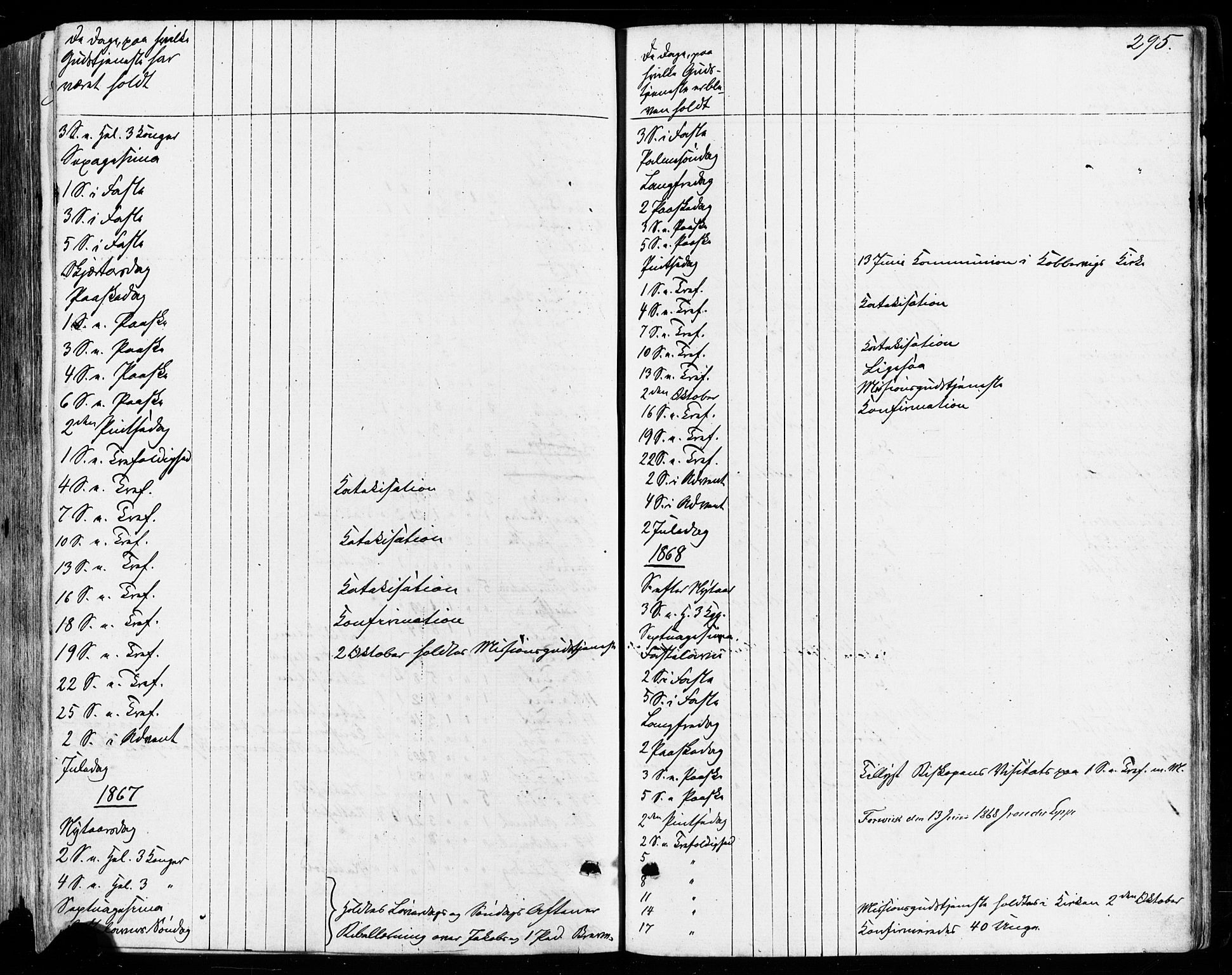 Avaldsnes sokneprestkontor, SAST/A -101851/H/Ha/Haa/L0011: Parish register (official) no. A 11, 1861-1880, p. 295