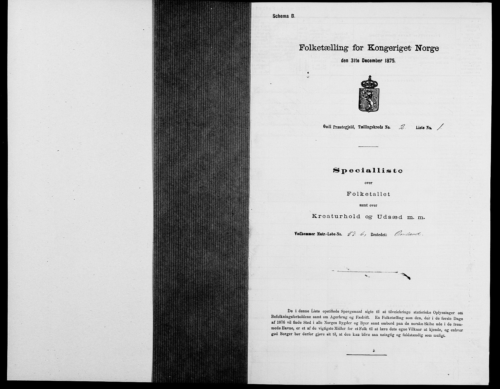 SAK, 1875 census for 0929P Åmli, 1875, p. 116