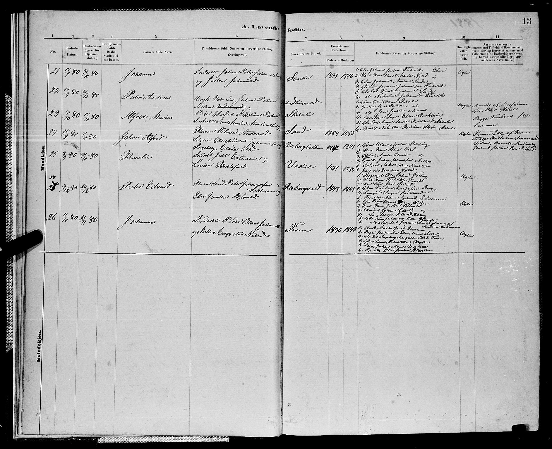 Ministerialprotokoller, klokkerbøker og fødselsregistre - Nord-Trøndelag, SAT/A-1458/714/L0134: Parish register (copy) no. 714C03, 1878-1898, p. 13