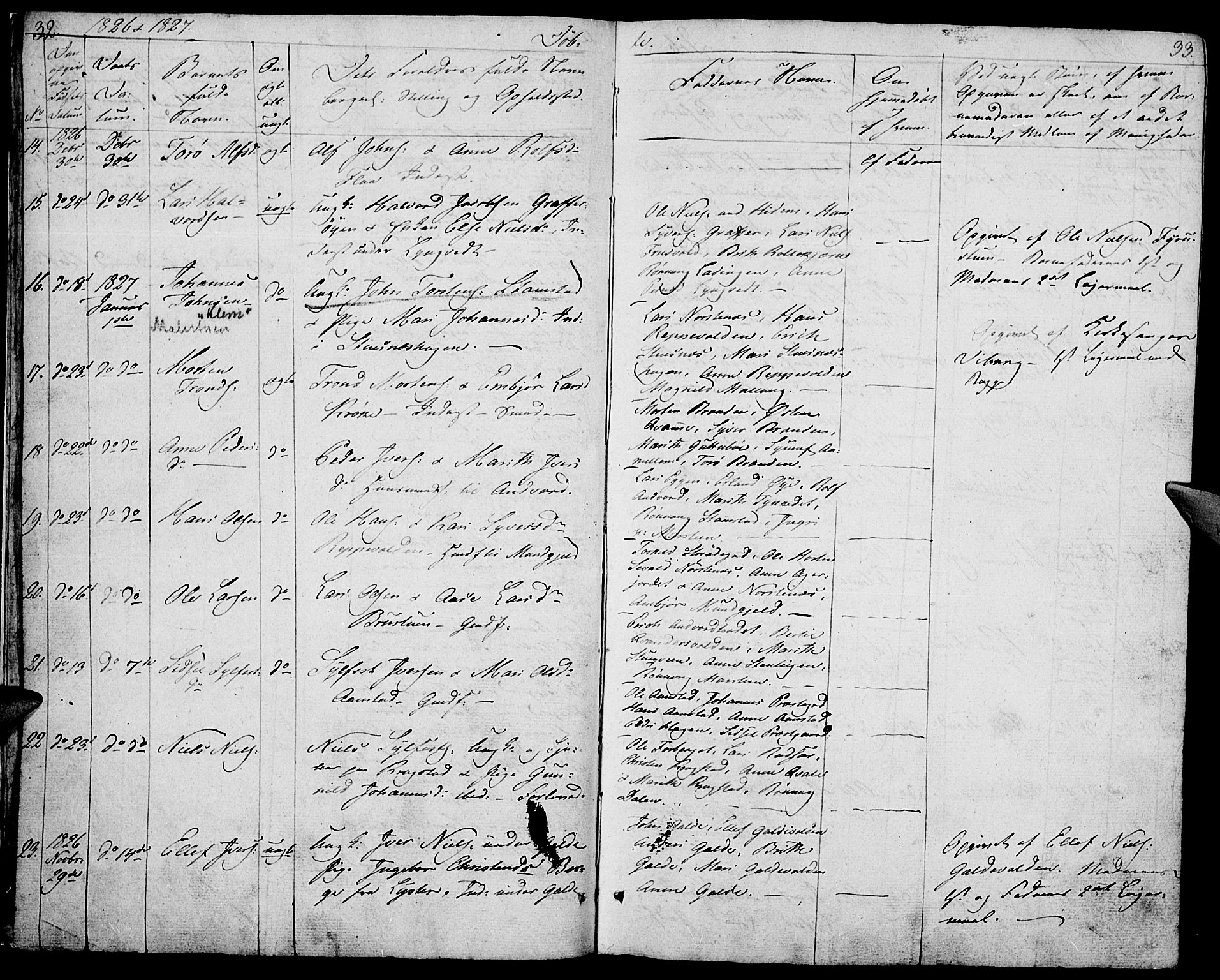 Lom prestekontor, SAH/PREST-070/K/L0005: Parish register (official) no. 5, 1825-1837, p. 32-33